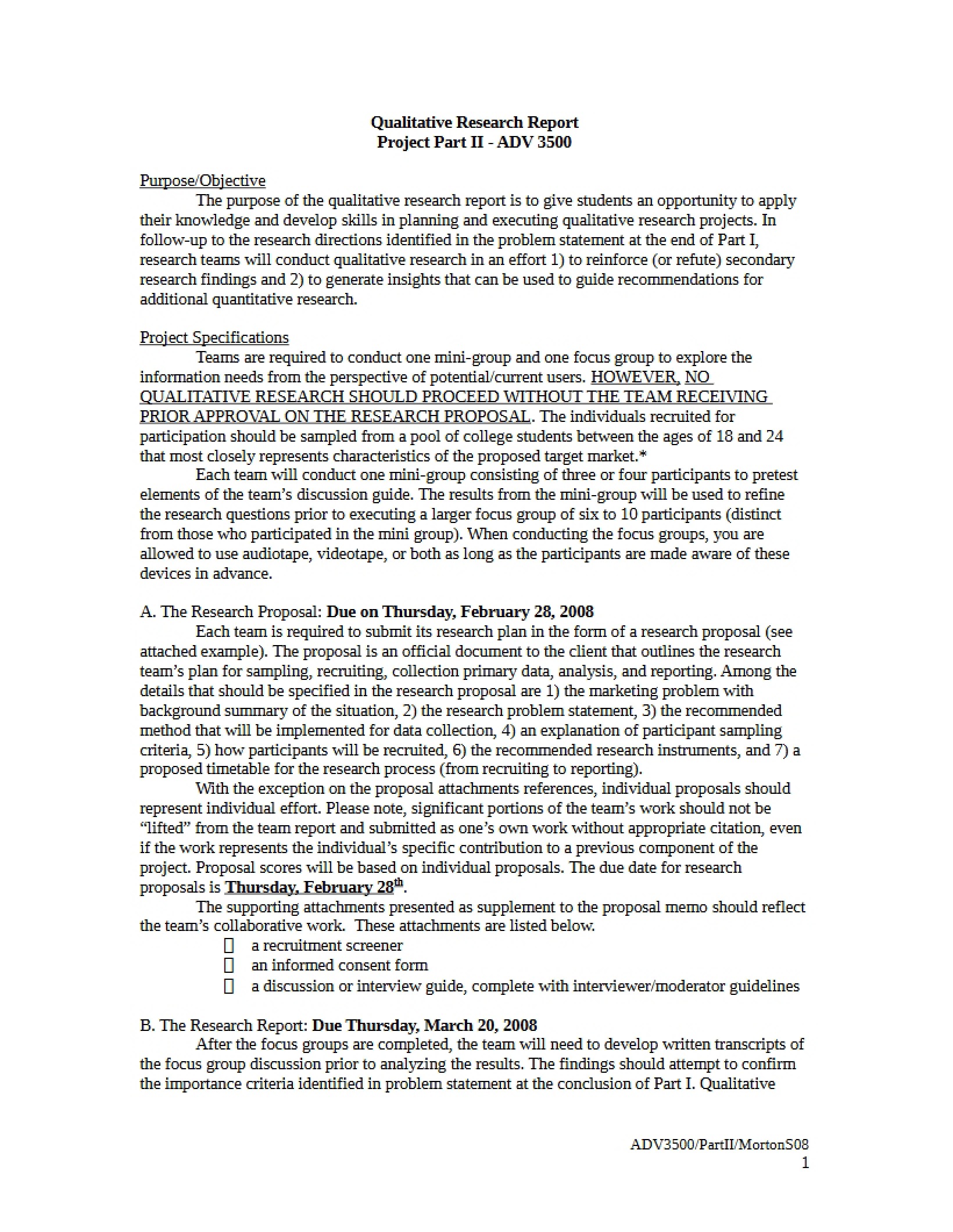 Brief for Qualitative Research