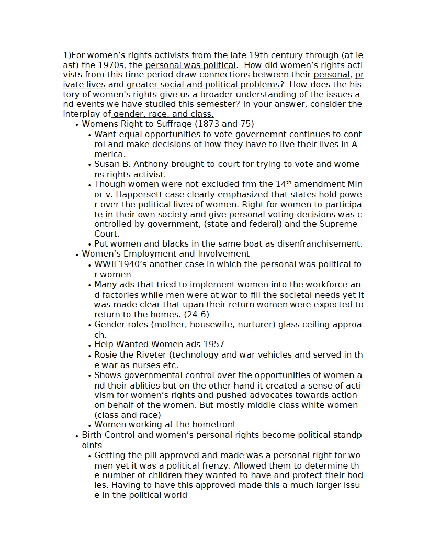 Notes for History 157