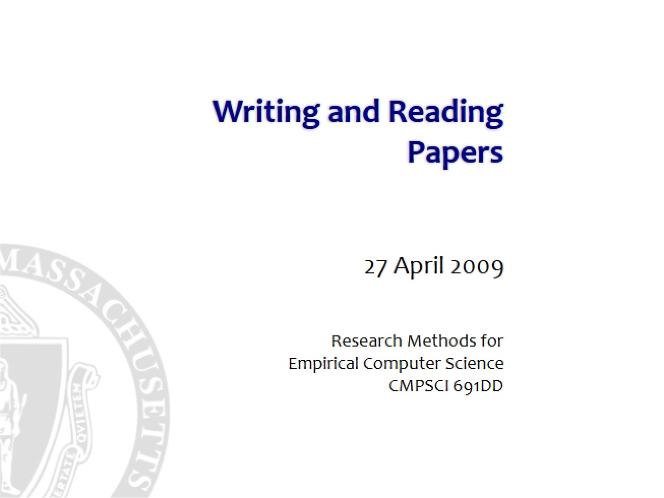 Paper Reading and Writing