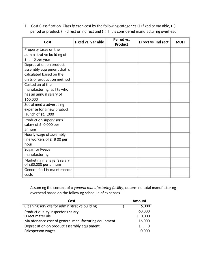 Cost Classification - Fixed vs Variable