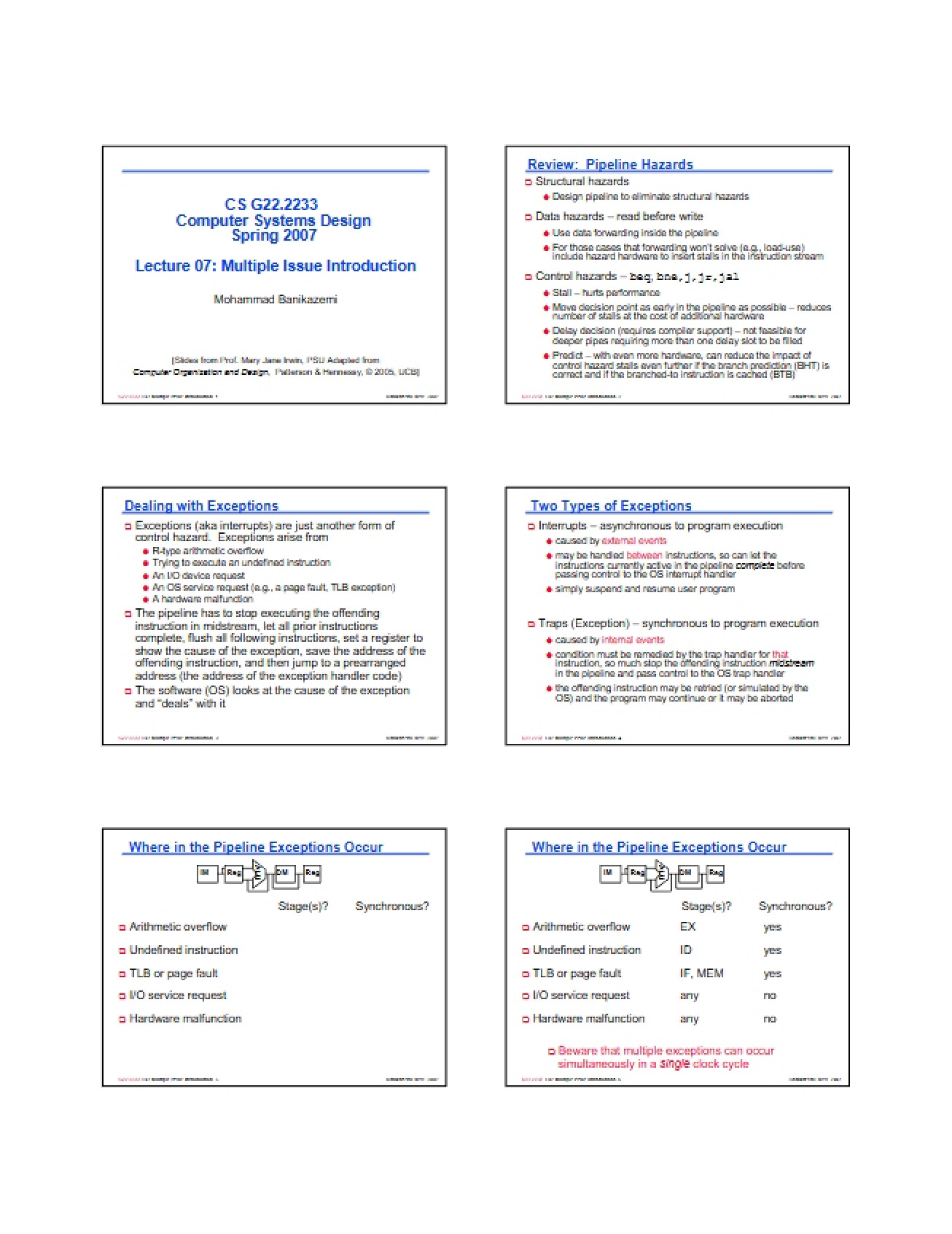 Intro to Multiple Issue