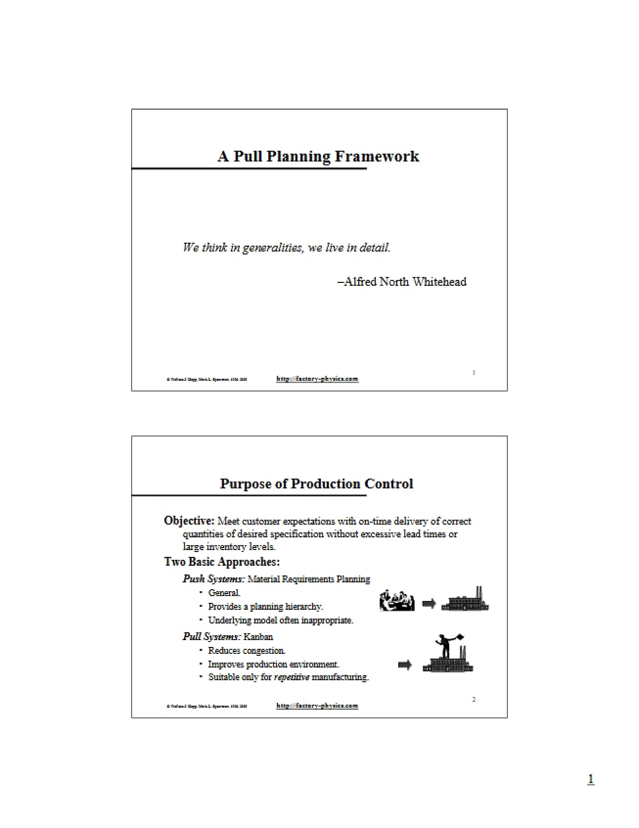Framework for Pull Planning