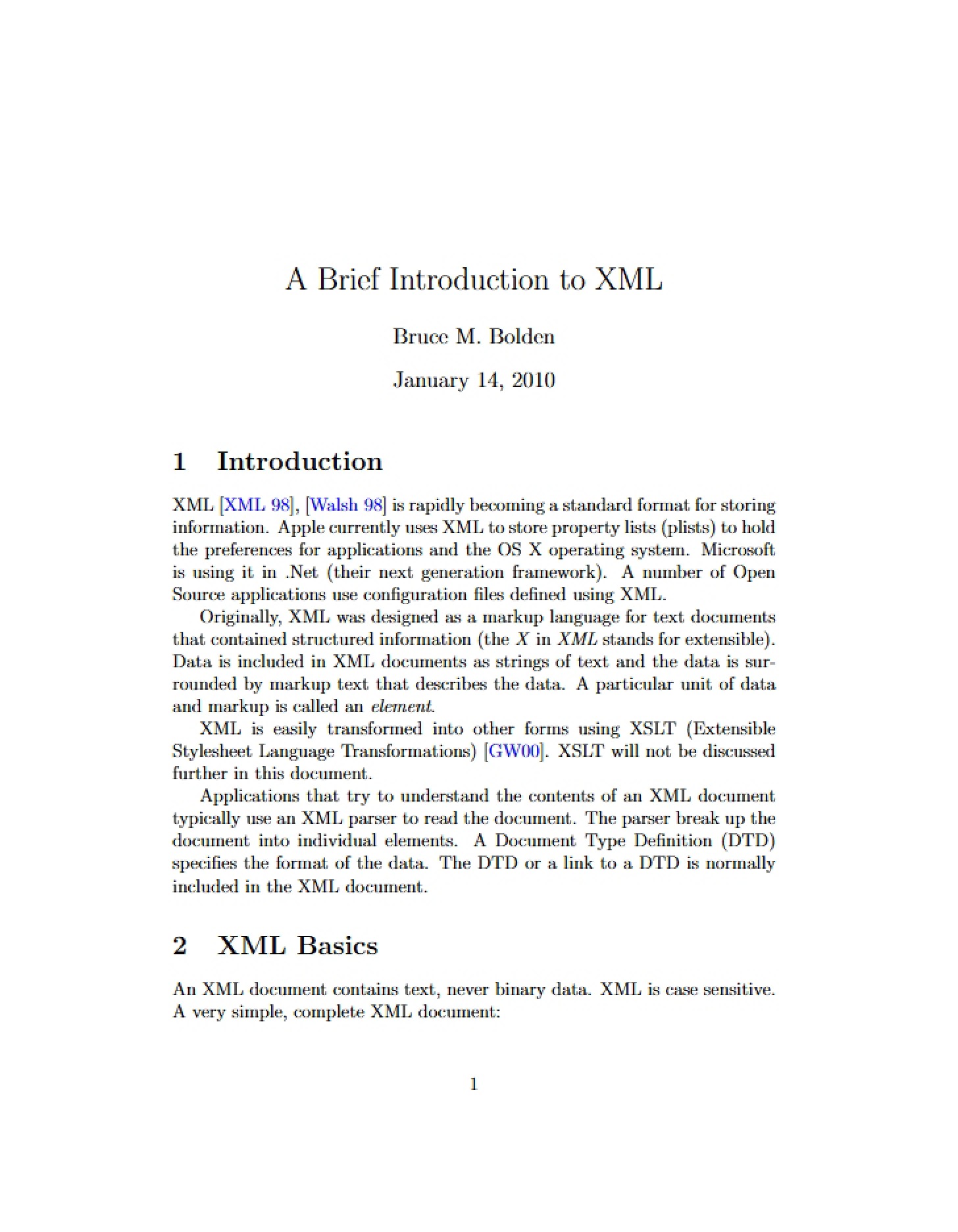 XML Overview