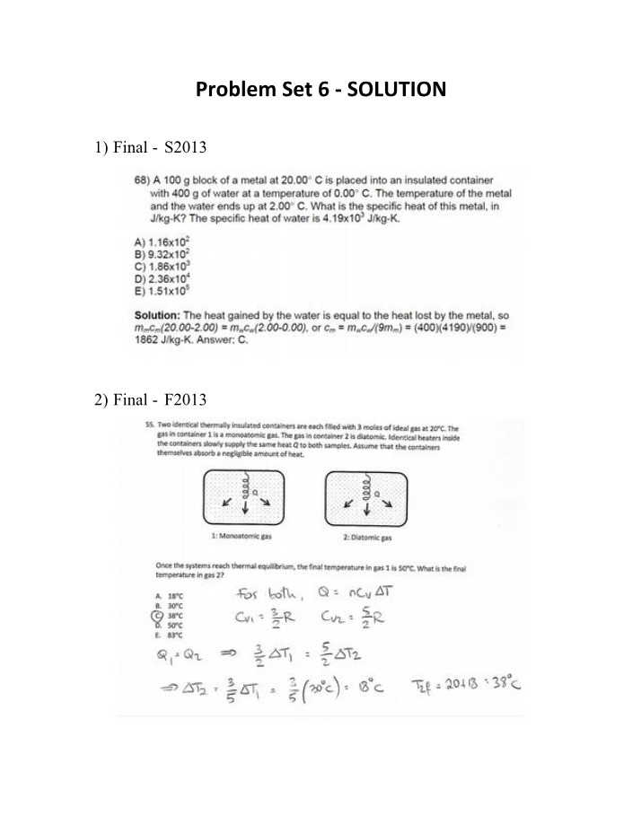 Solution for Problem Set 6