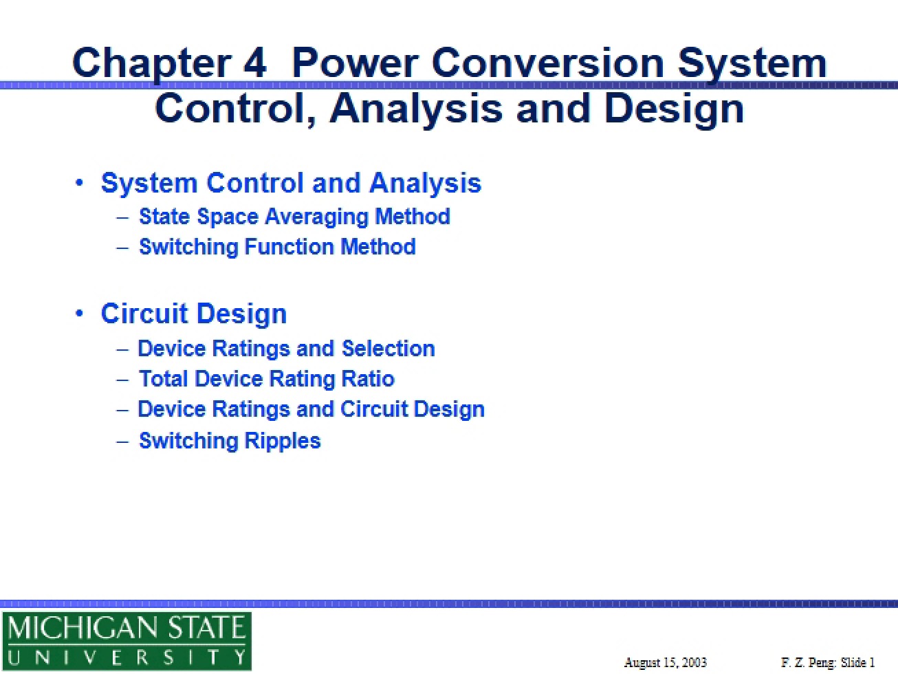 Power Conversion System Chapter Four