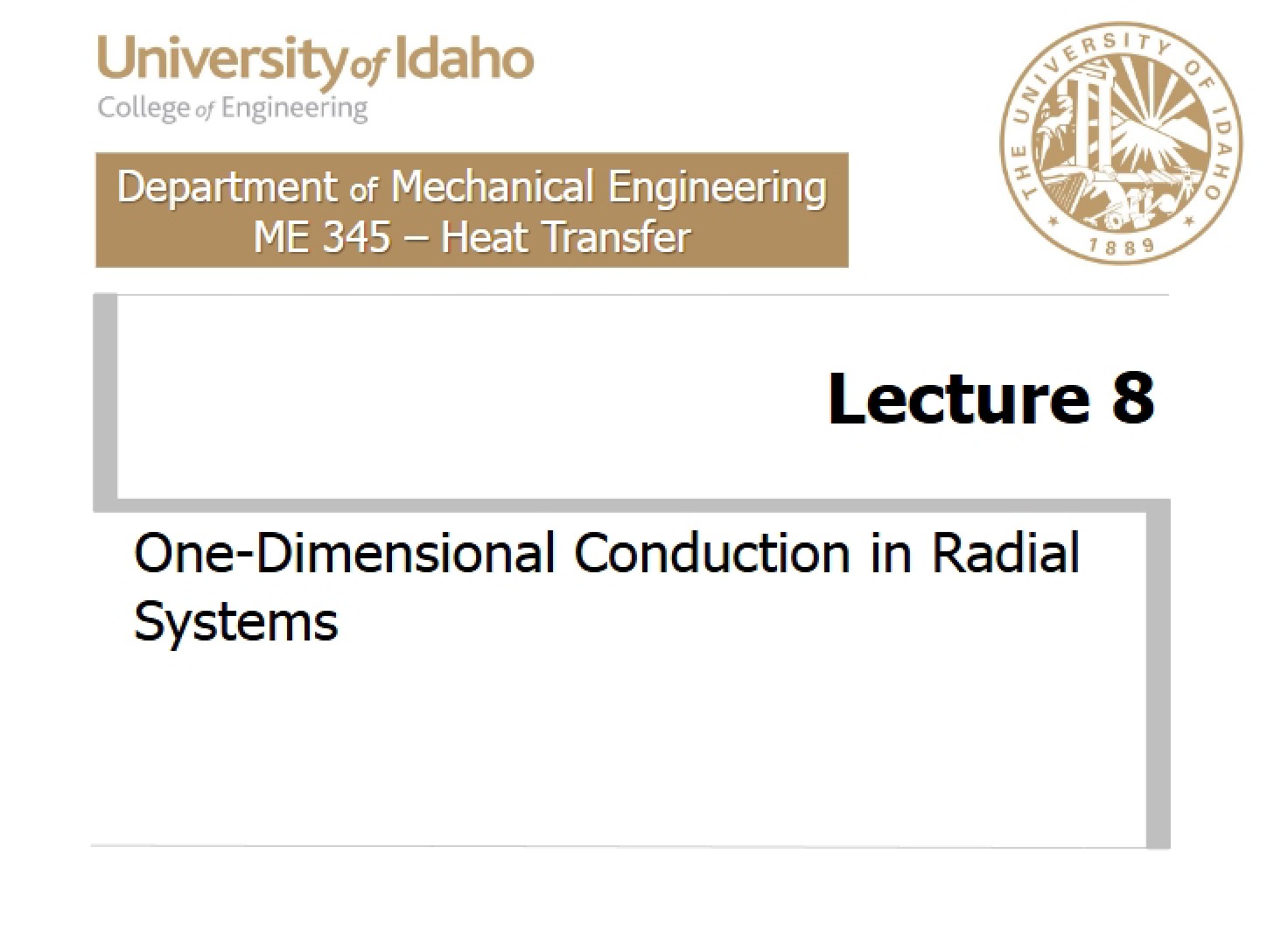 Radial System Conduction in 1D (08P)