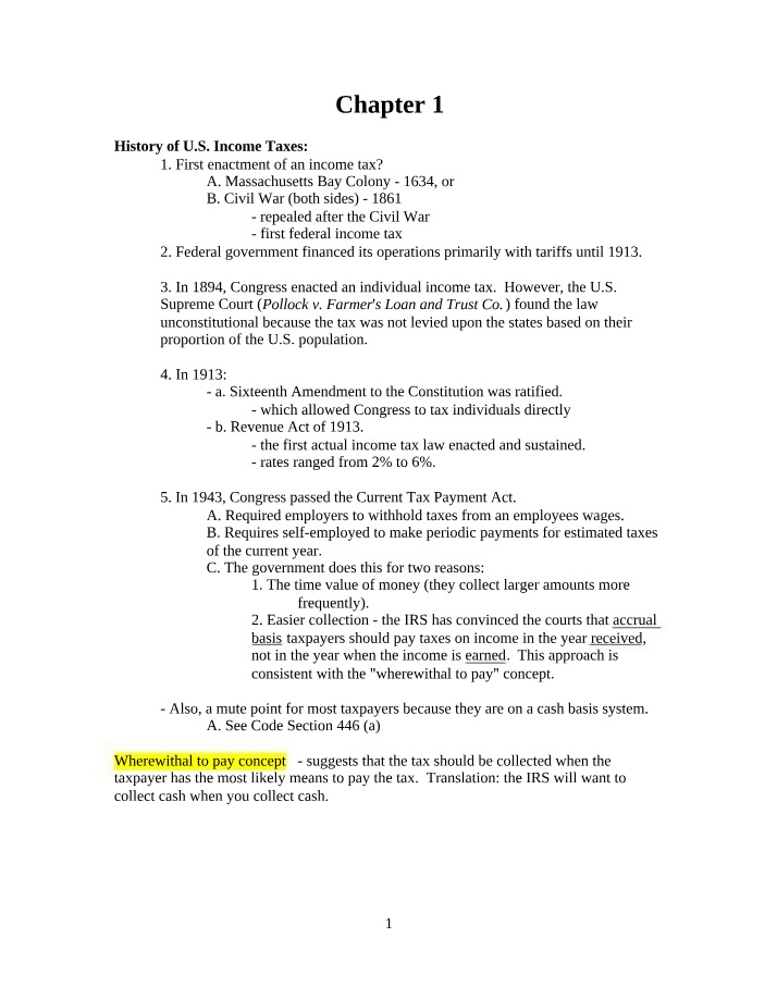 Lecture Notes for Chapter 1