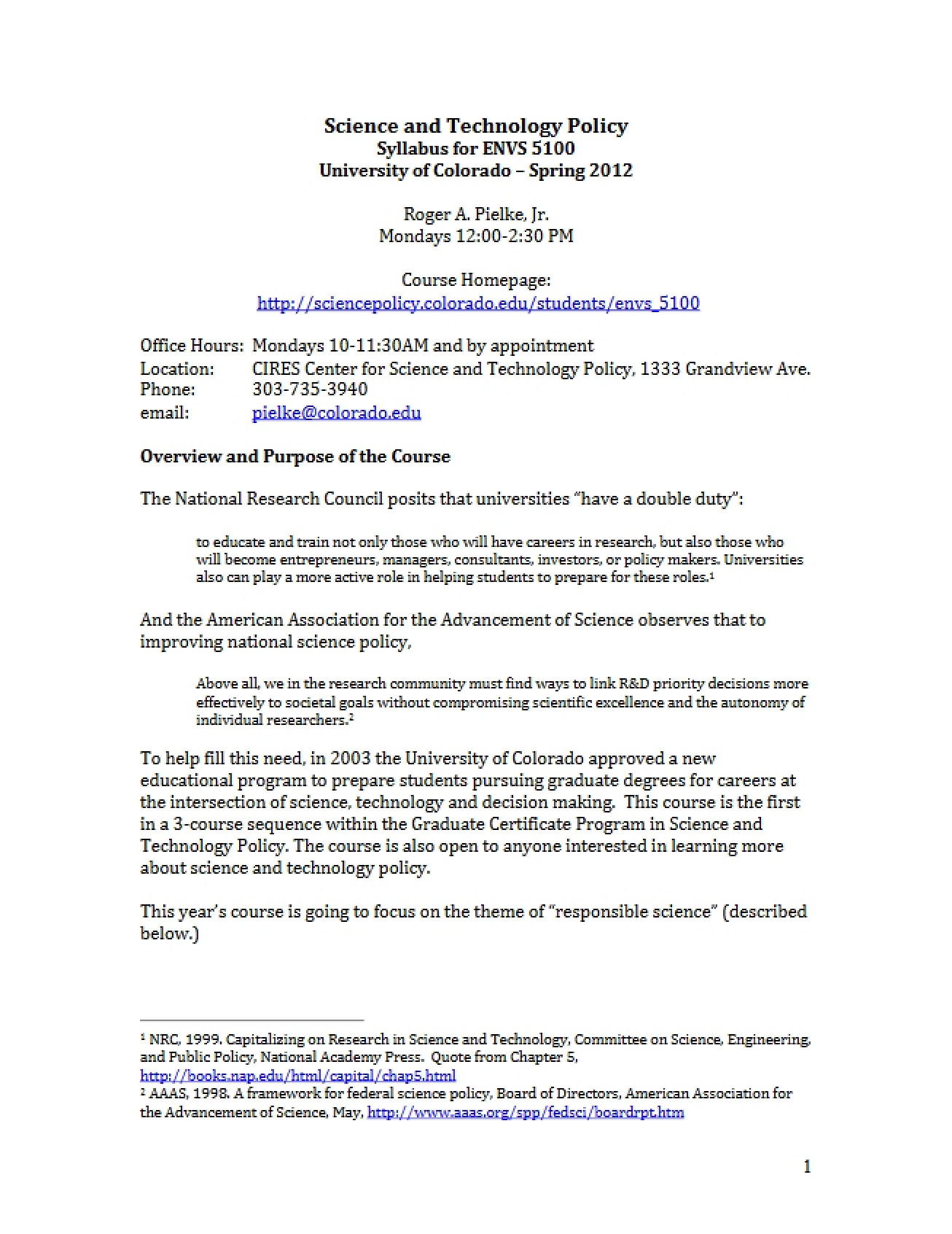 Environmental Studies Special Topics Syllabus (Set 2)
