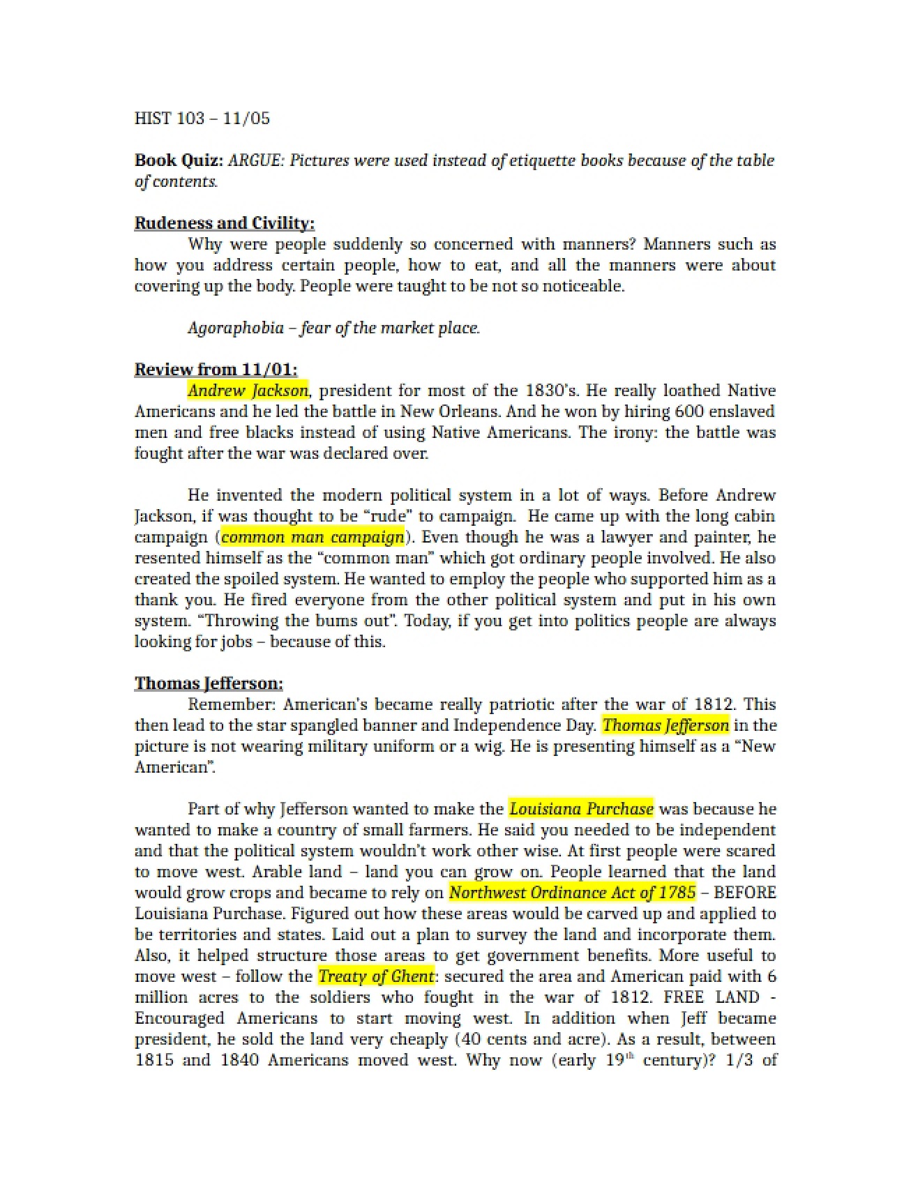 Notes for Tuesday 1105
