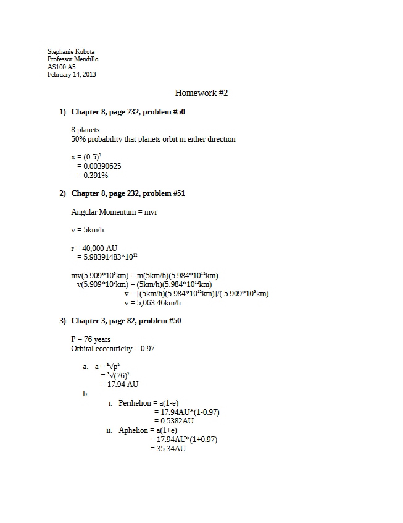 Second Homework Assignment for Cosmic Controversies