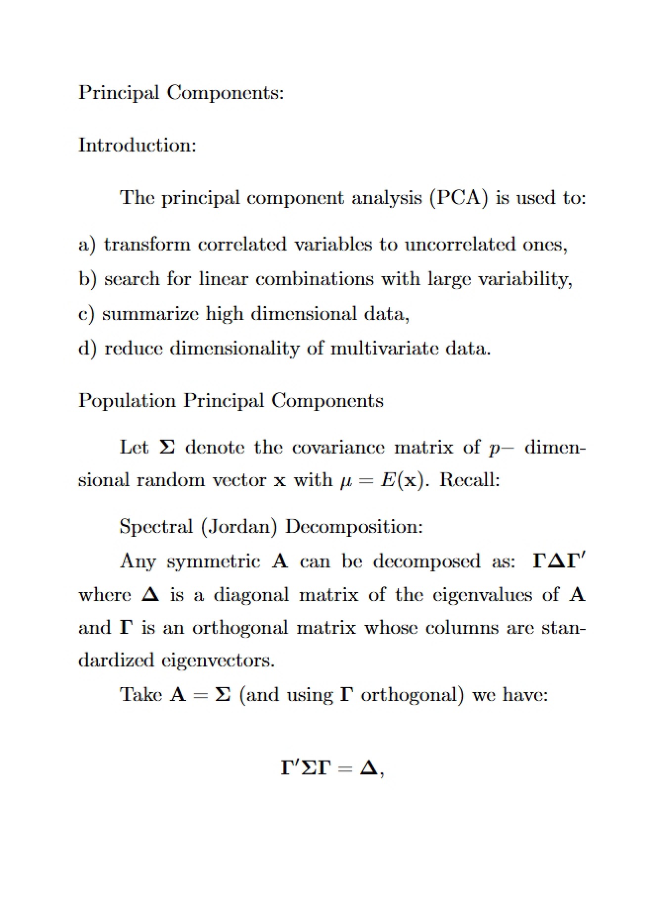 Lecture on Multivariate Analysis
