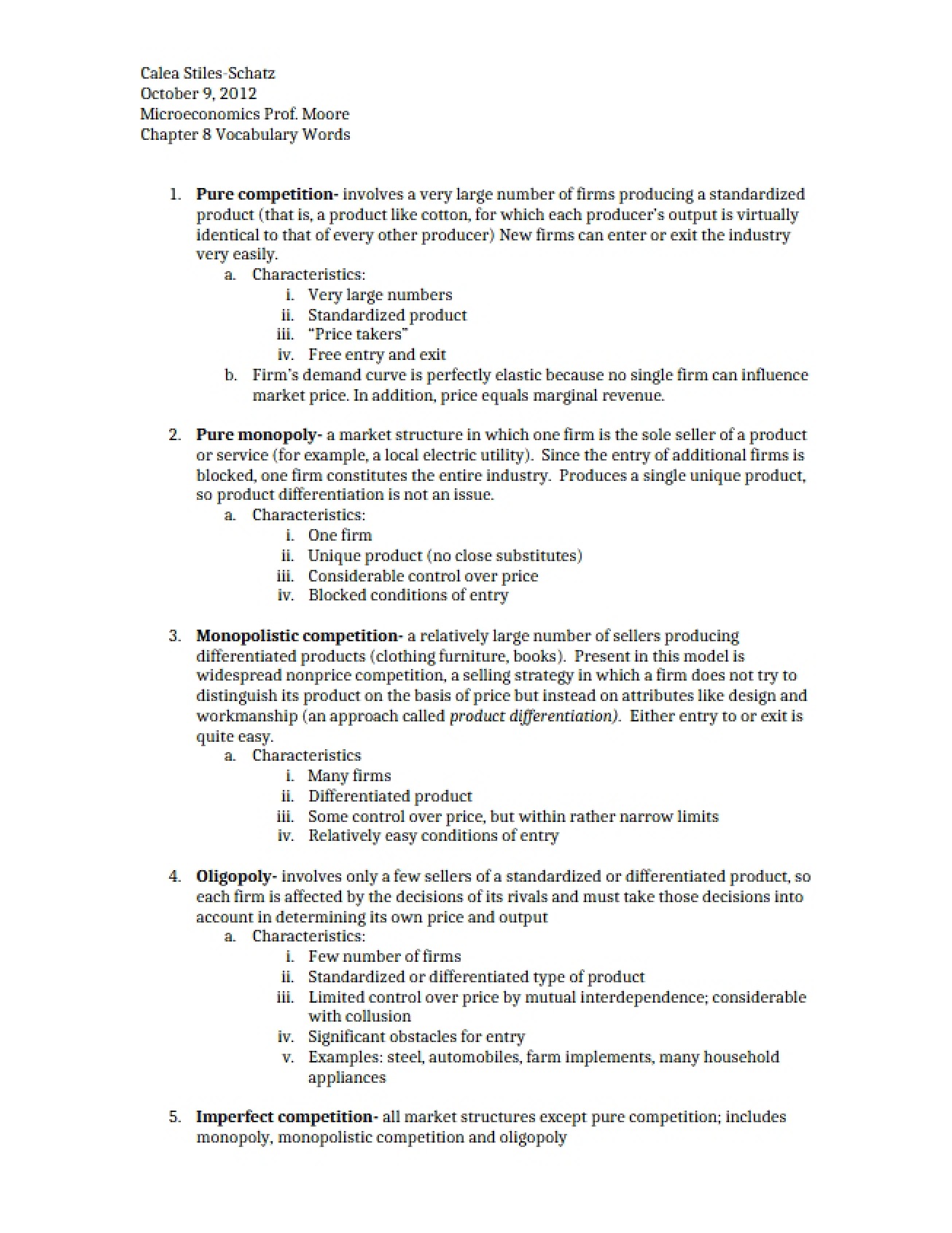 Pure Competition - 2 Pages