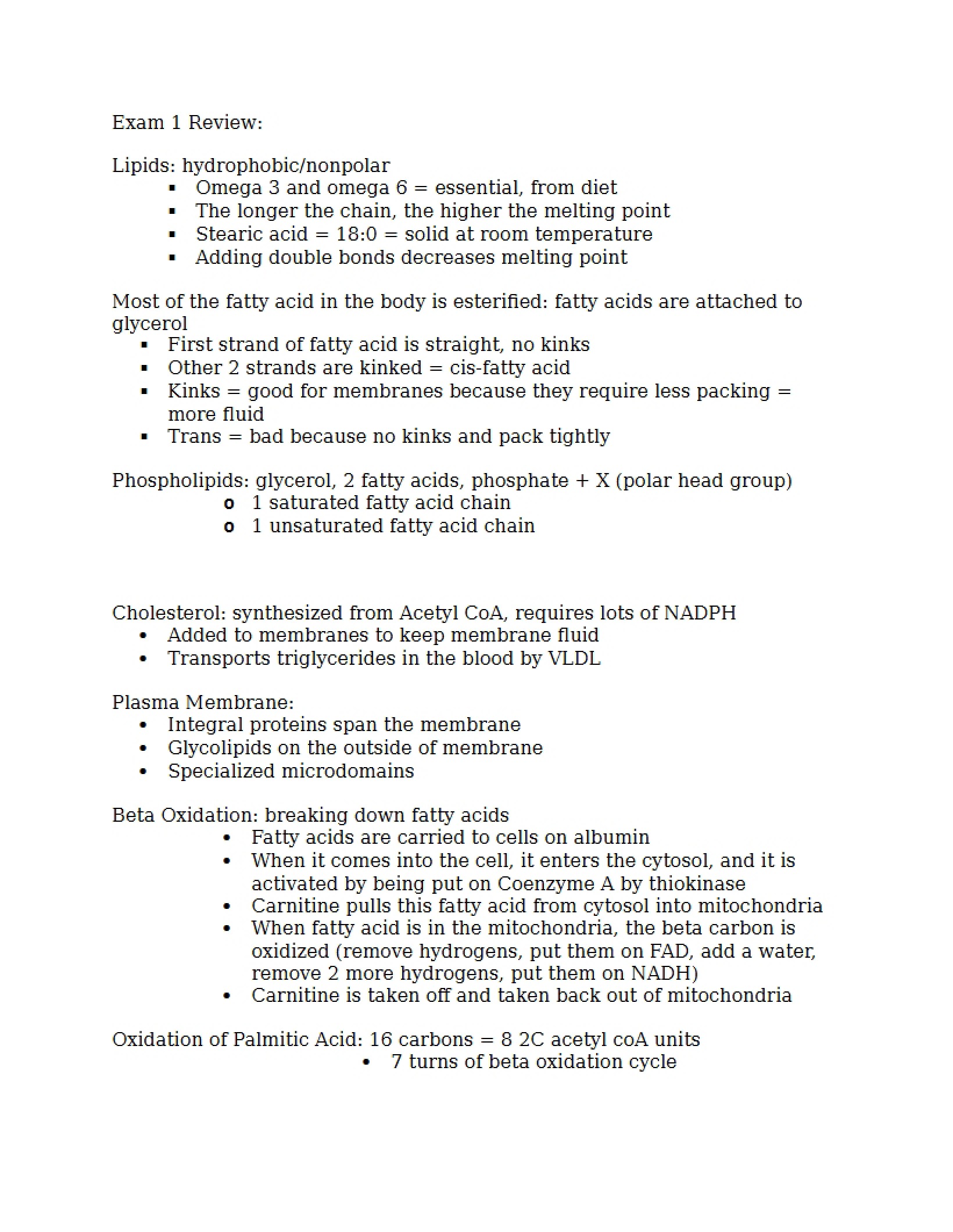 Review for First Exam