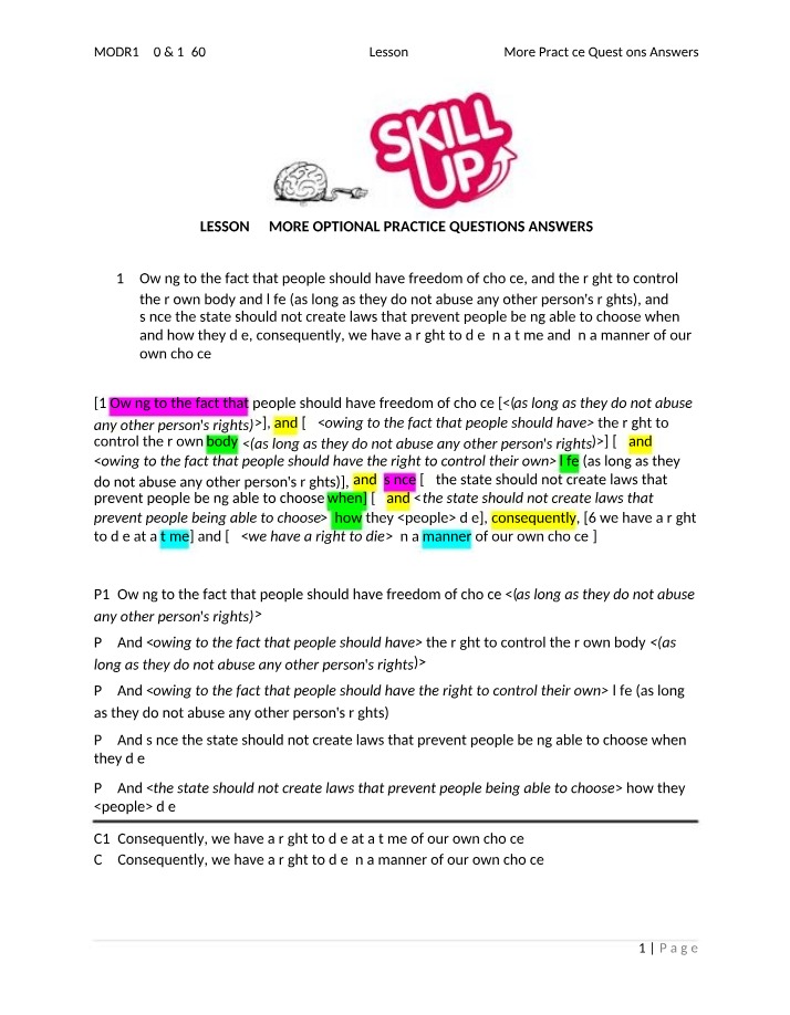 Answers for Lesson 4 Practice Questions