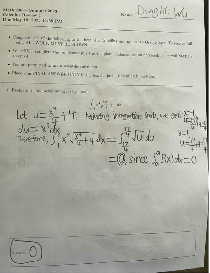 Review - Integral Evaluation and Volume Optimization