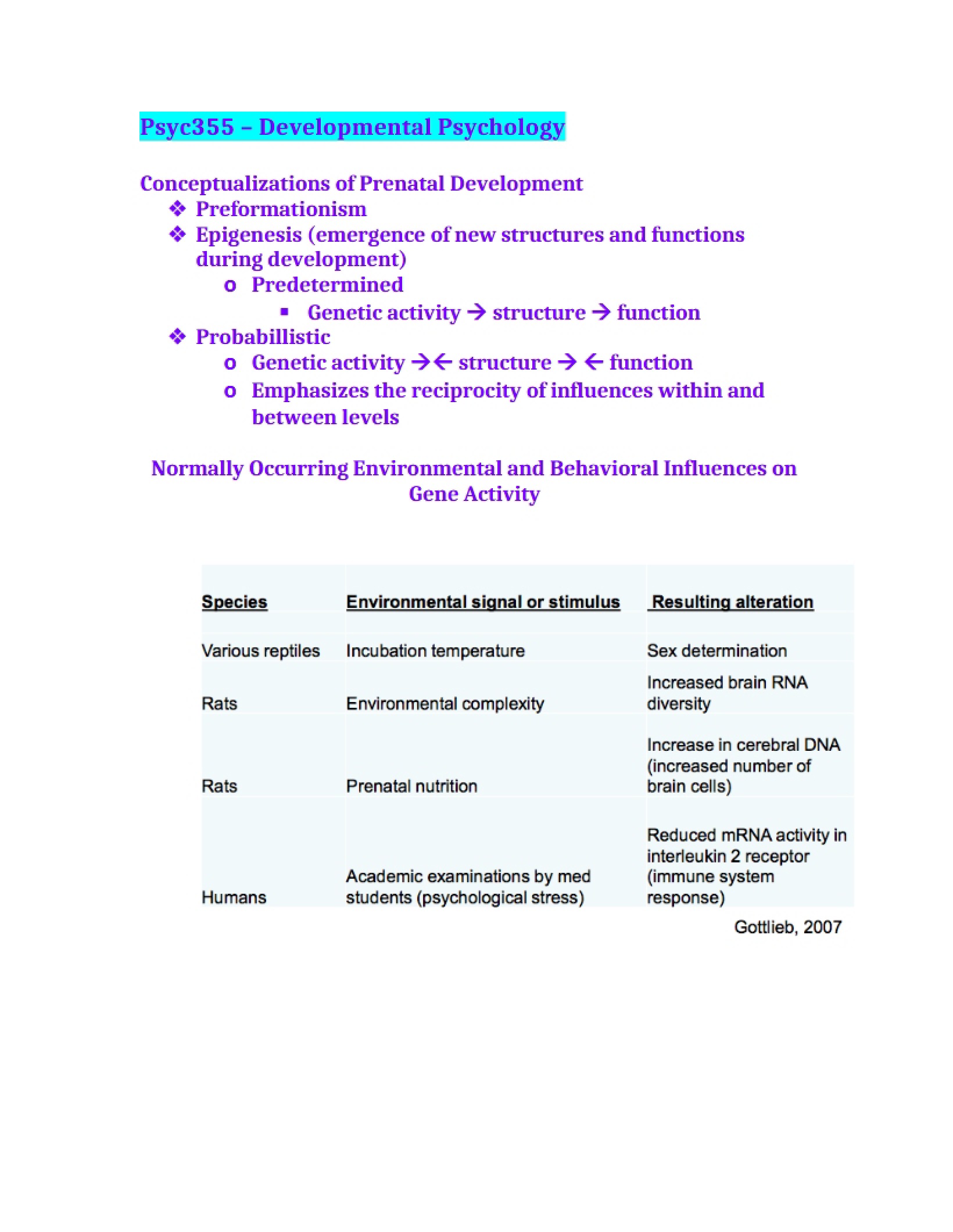 Prenatal Development Concepts