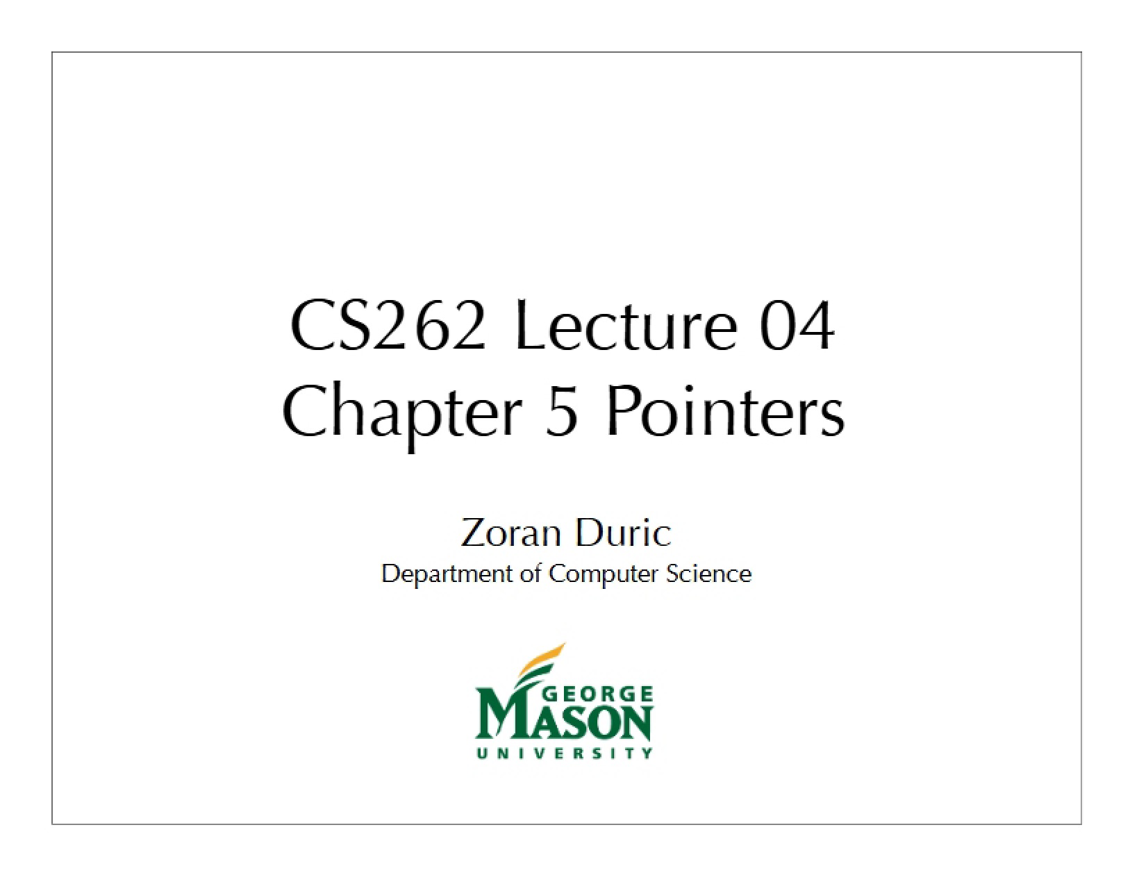 Pointers - Chapter Five