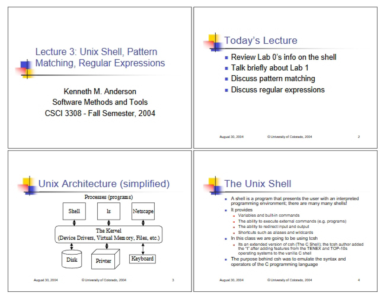 Guide to the Unix Shell, Pattern Matching, and Regular Expressions