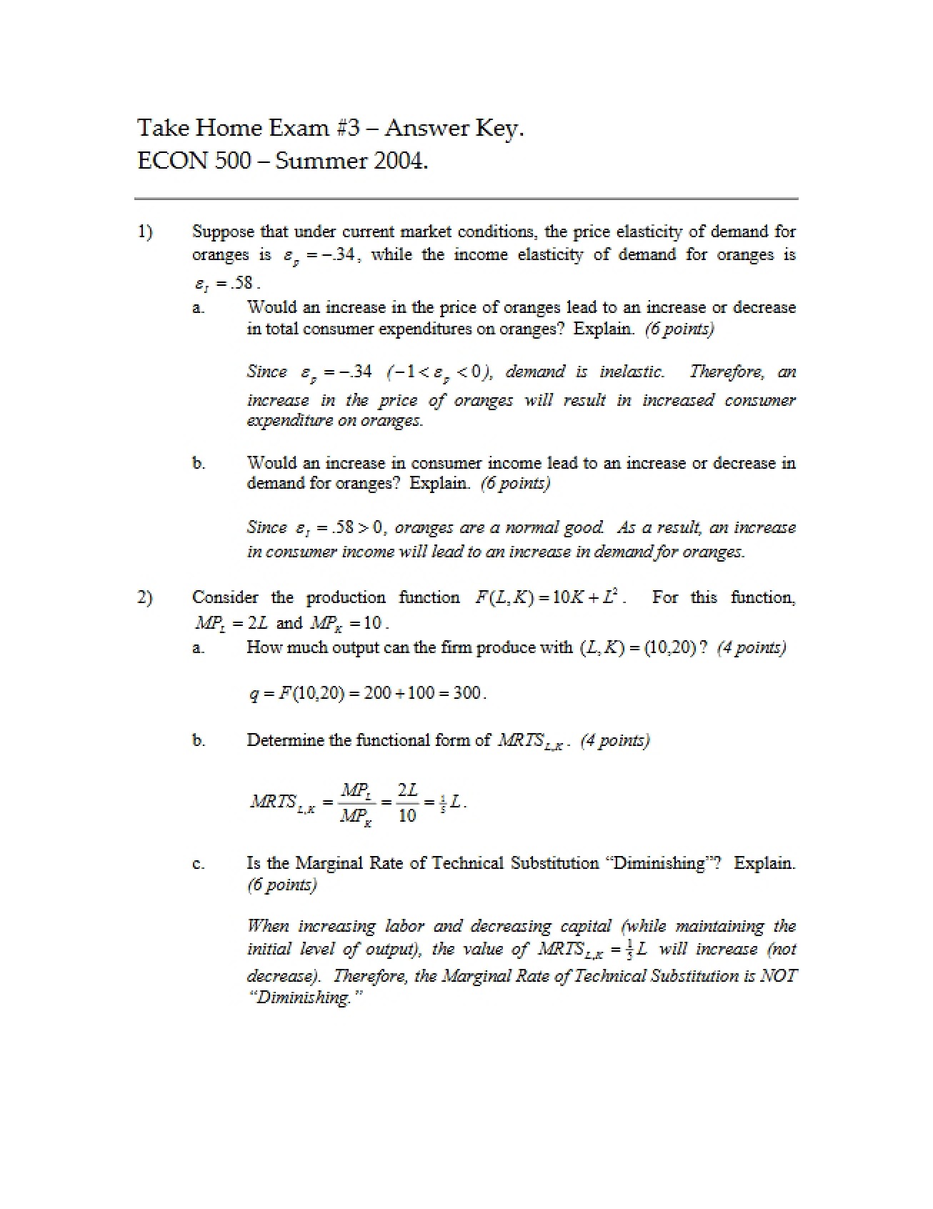 Third Take-Home Test