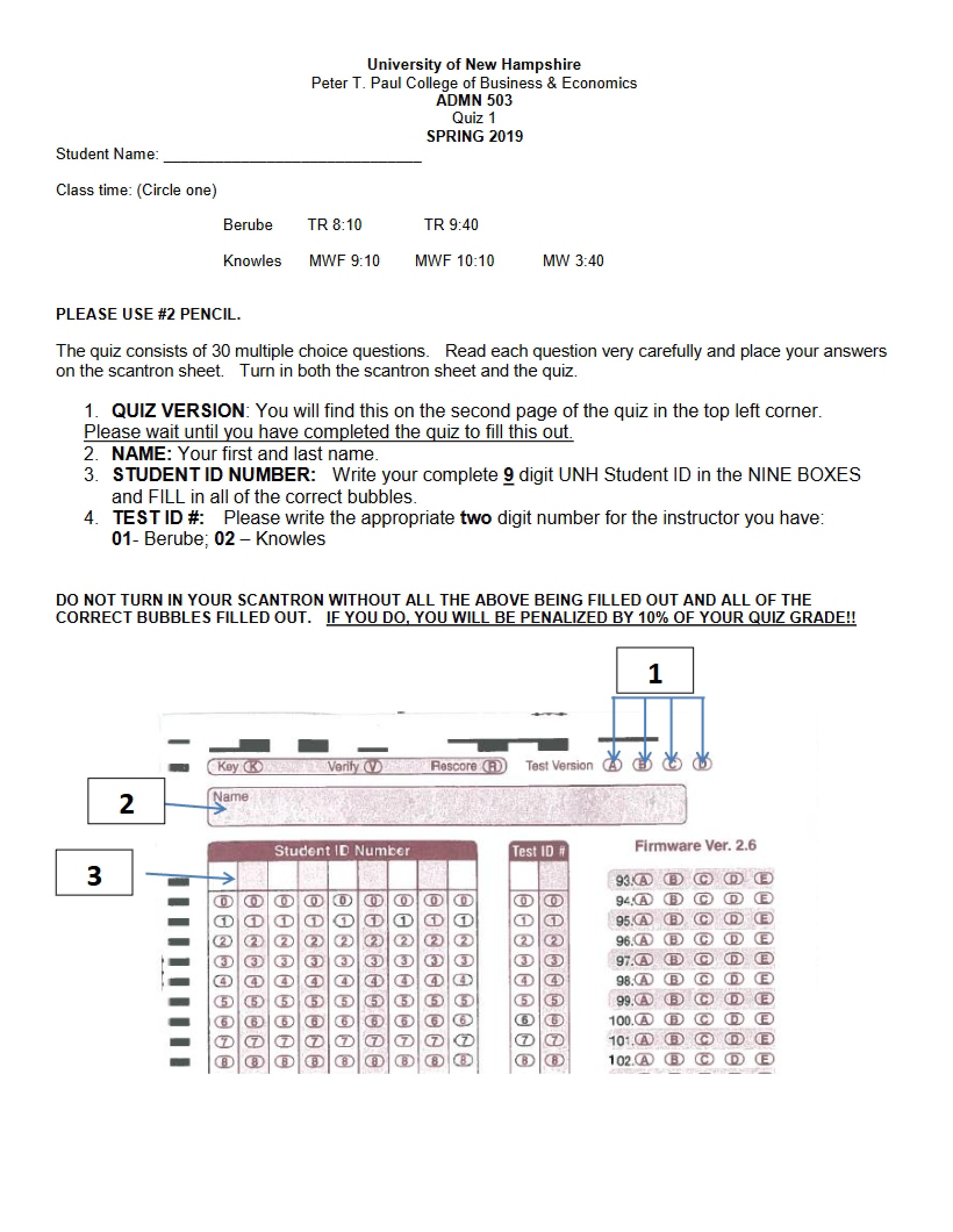 First Quiz