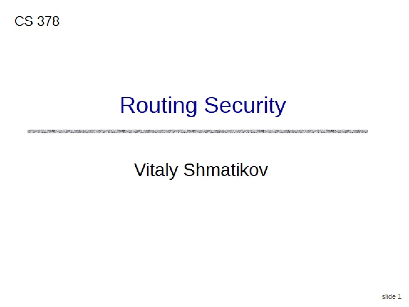 Routing Security (Second Instance)