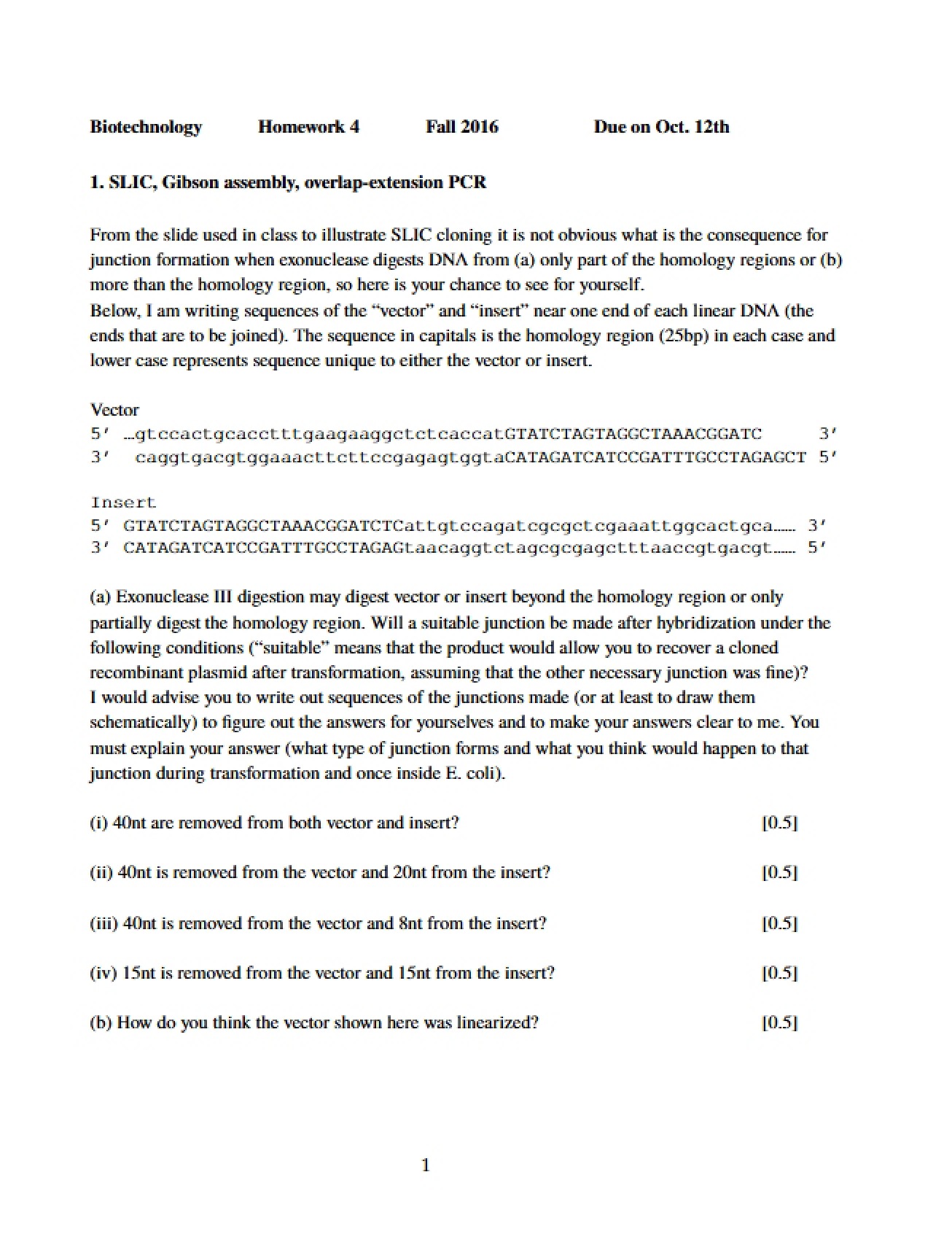 Fourth Homework Assignment