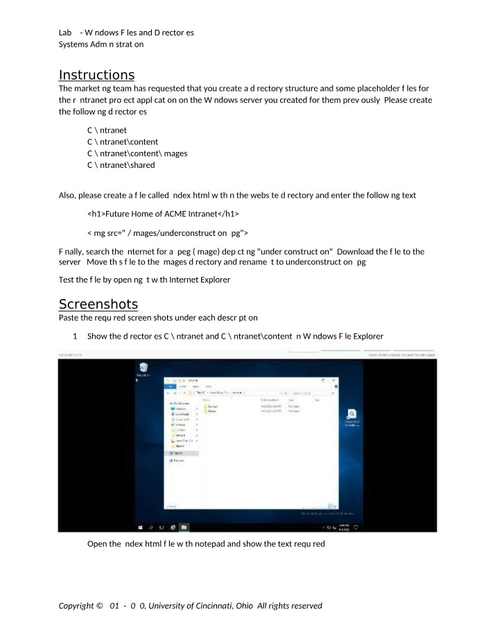 Windows File and Directories - Lab 09