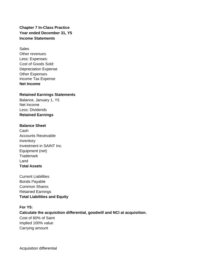 Calculation and Analysis of Consolidated Financial Statements