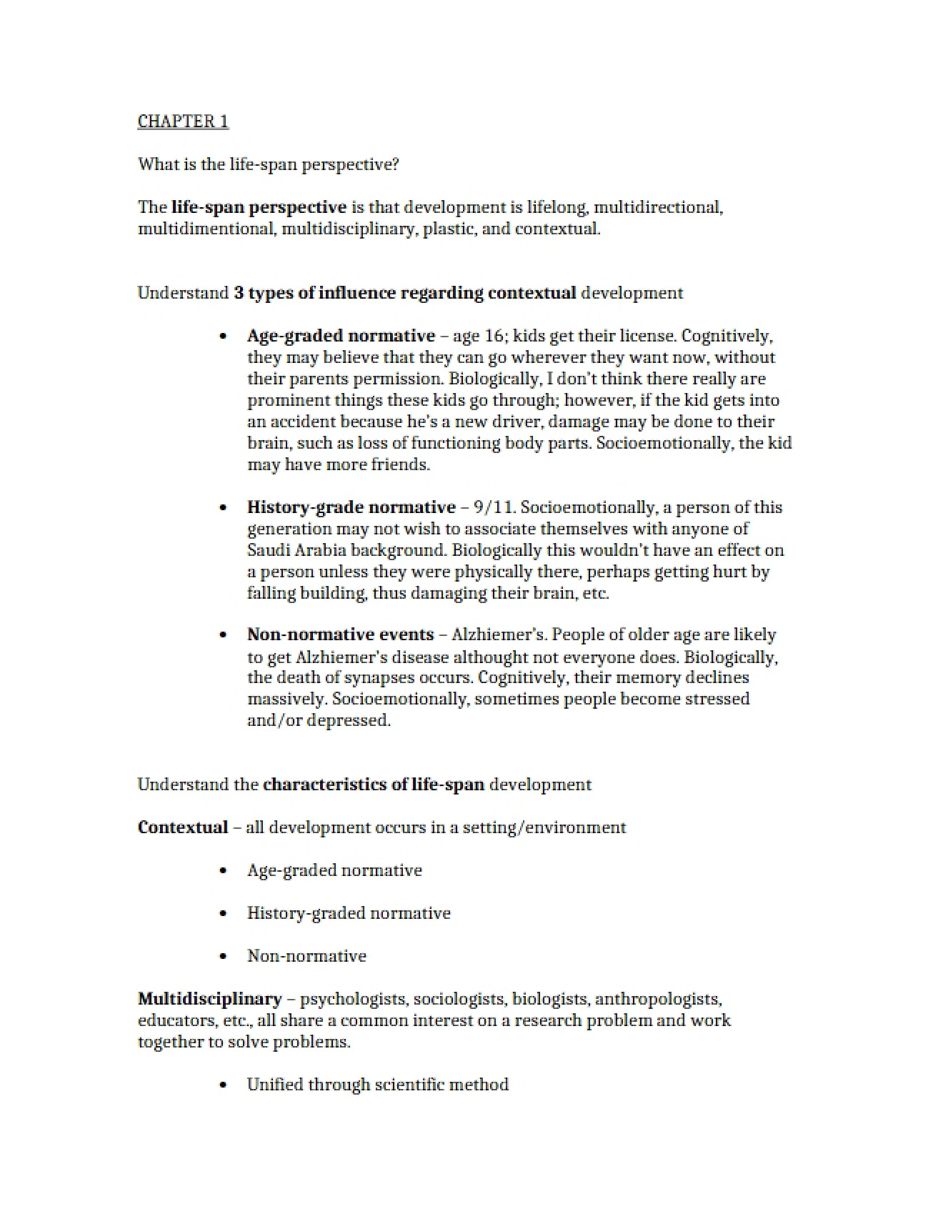 Developmental Psychology Chapter 1