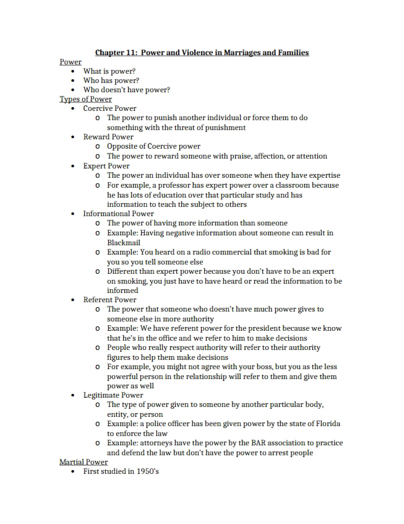 How Power and Violence Manifest in Marriages and Families (Chapter 11)
