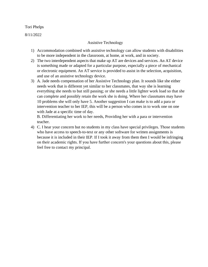 Assistive Technology for Enhancing Independence and Learning