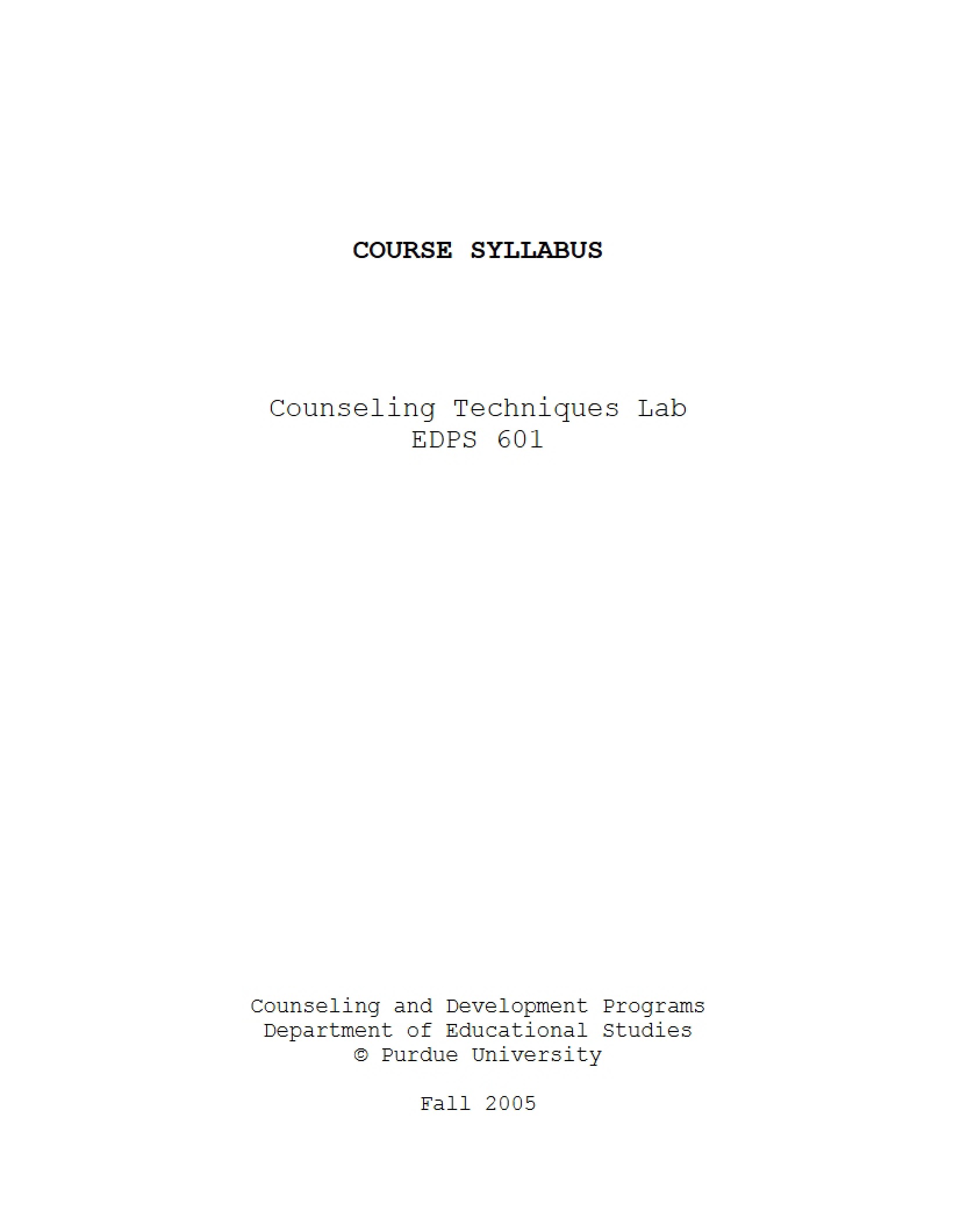 Syllabus - 12 Pages