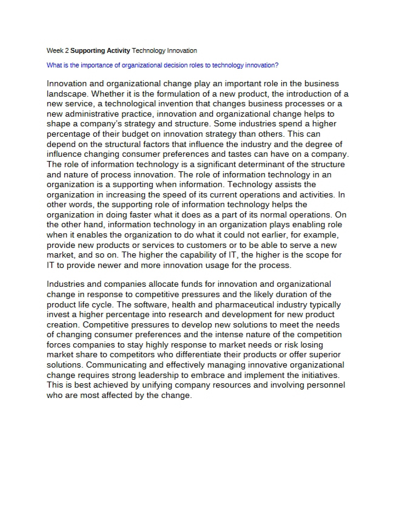 Scholarly Paper - 1 Pages