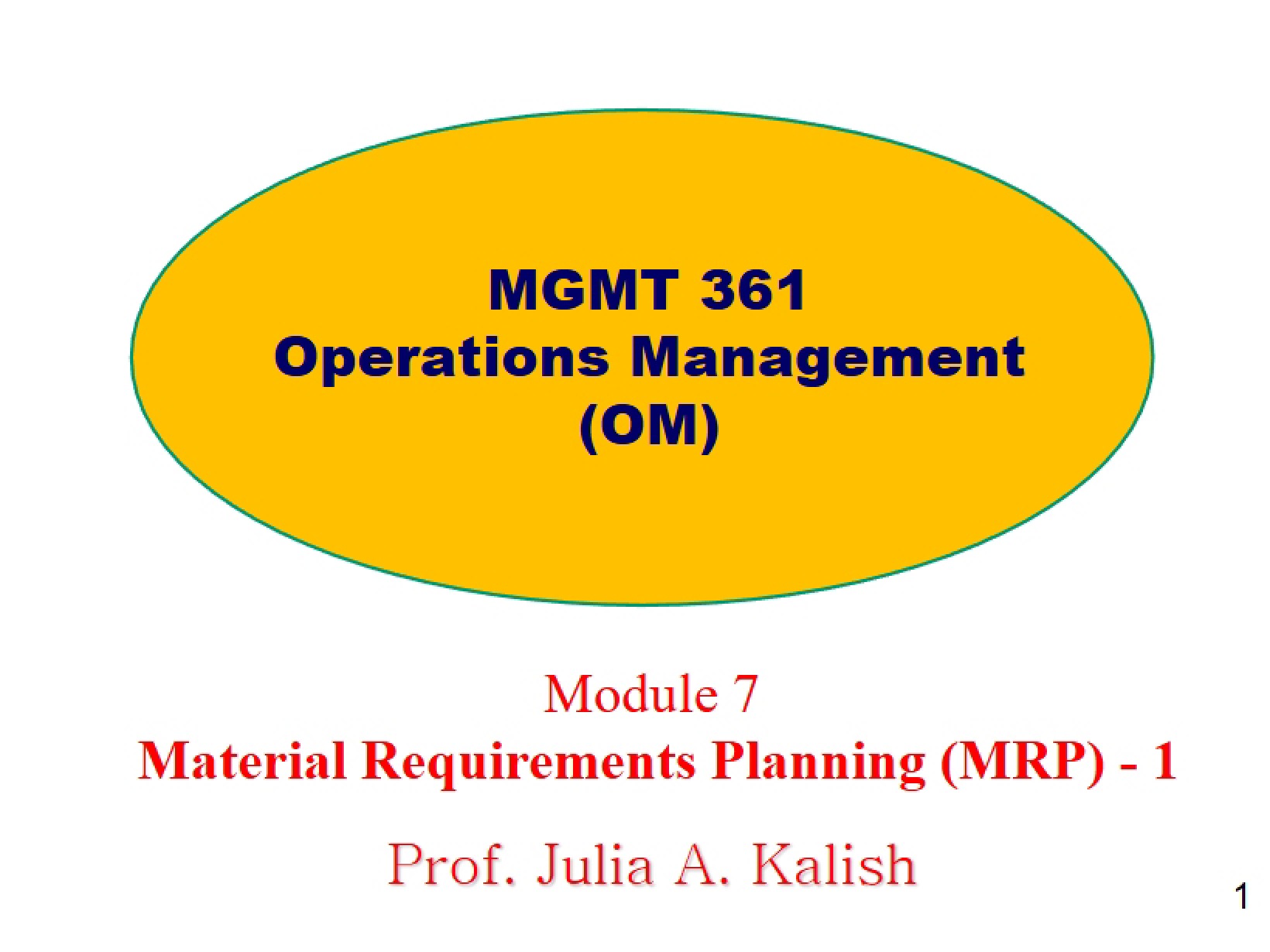 Student Version MRP Part One Chapter 7