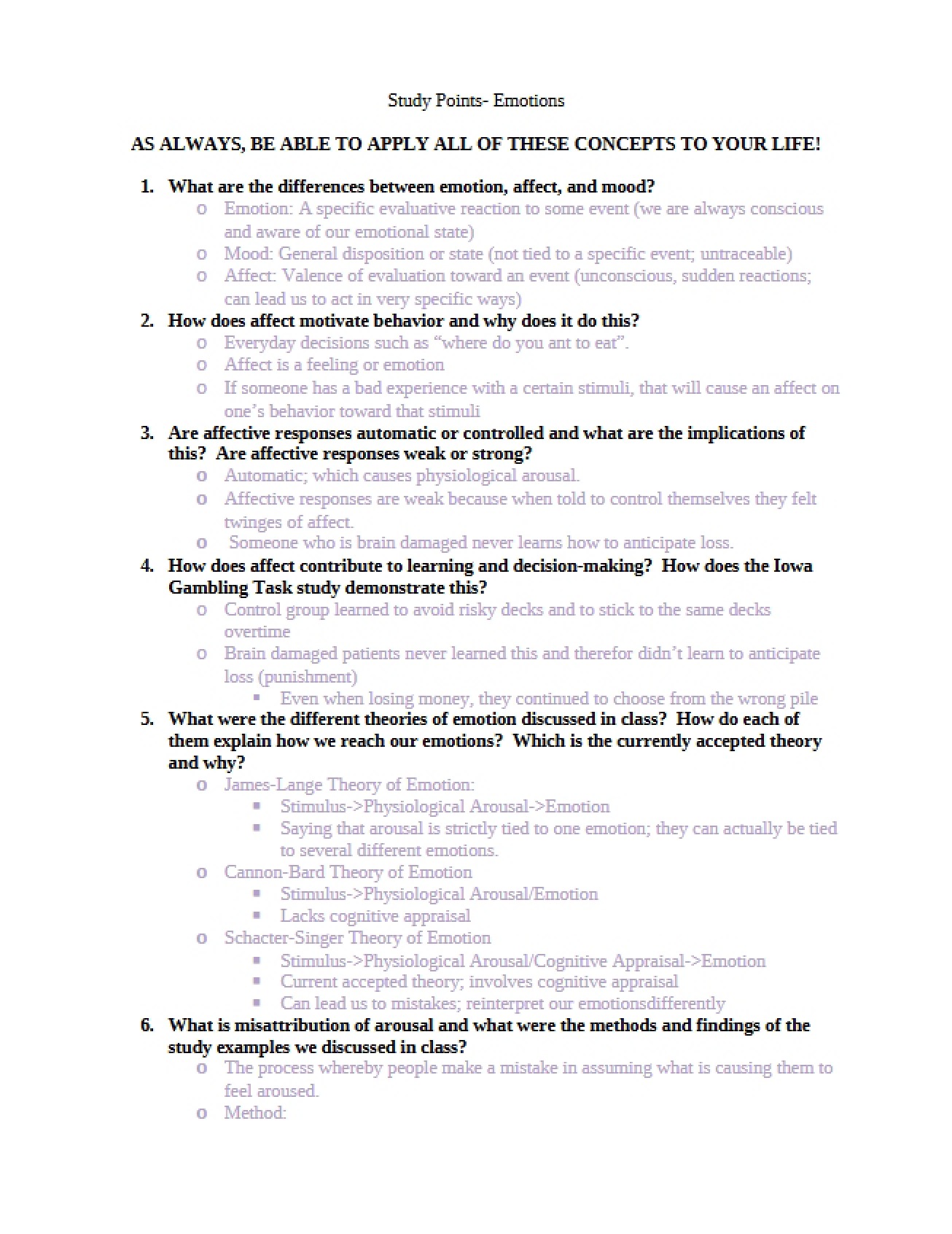 General Study Guide