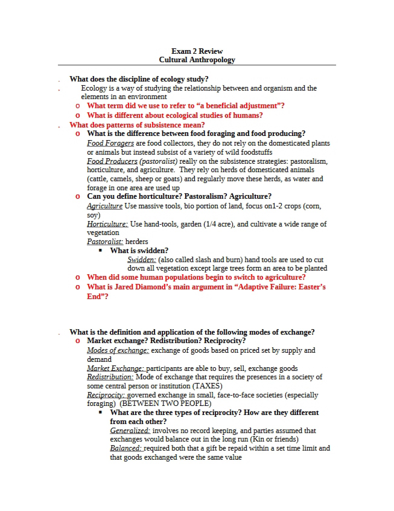 Exam 2 Review