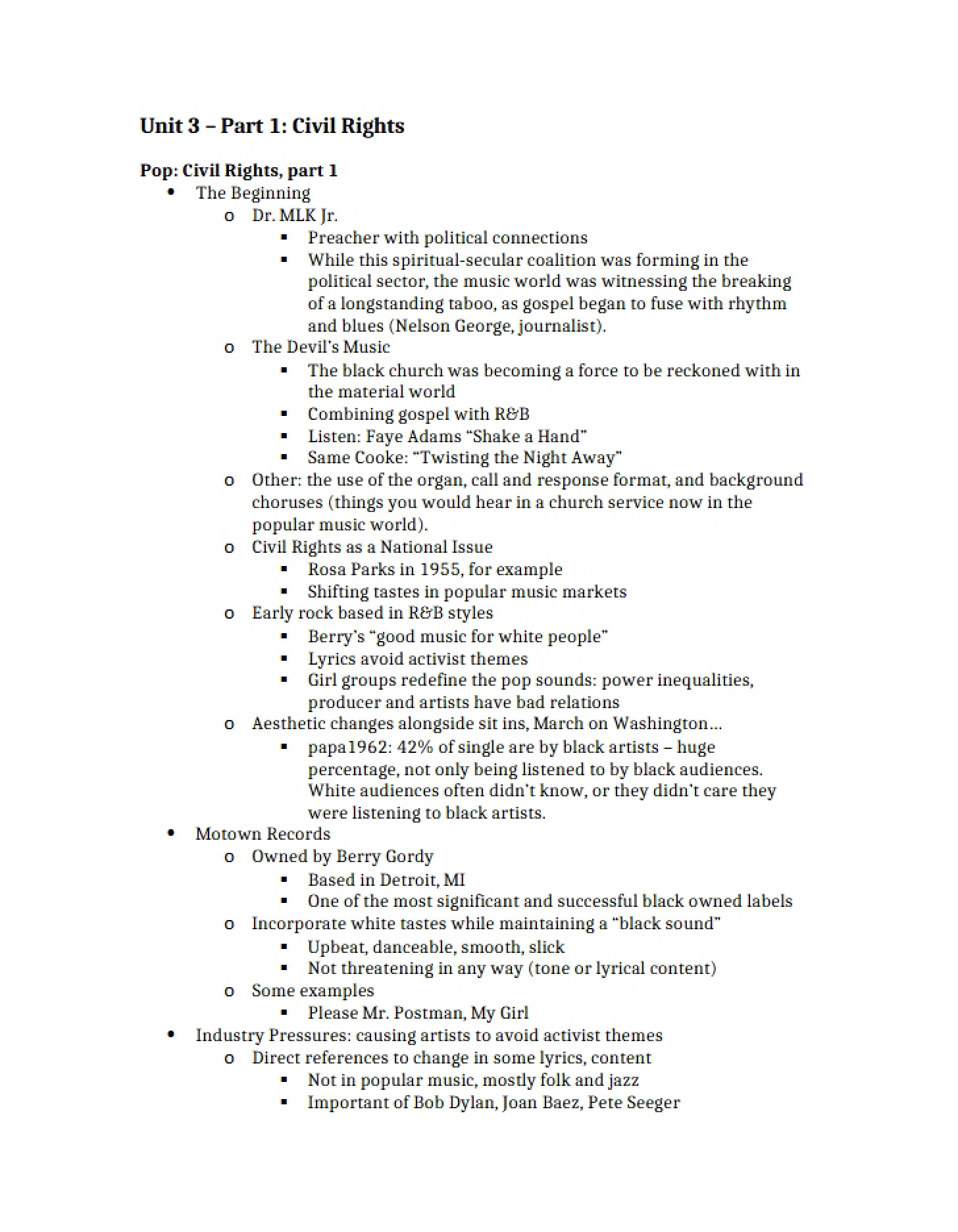 Movement for Civil Rights Unit 3 Overview