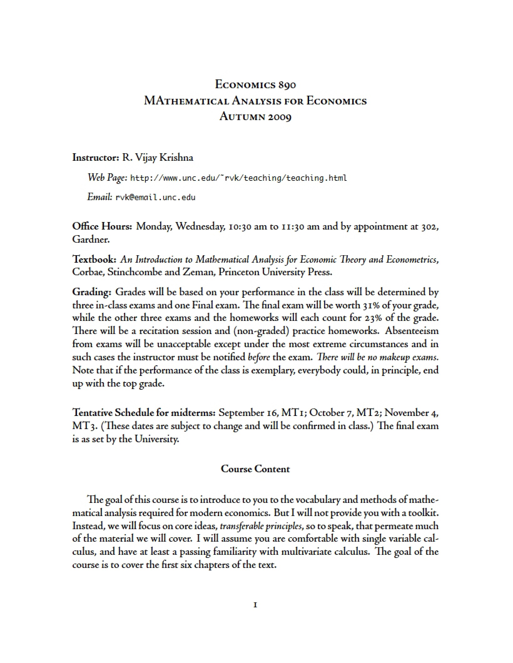 Syllabus for Economics 890