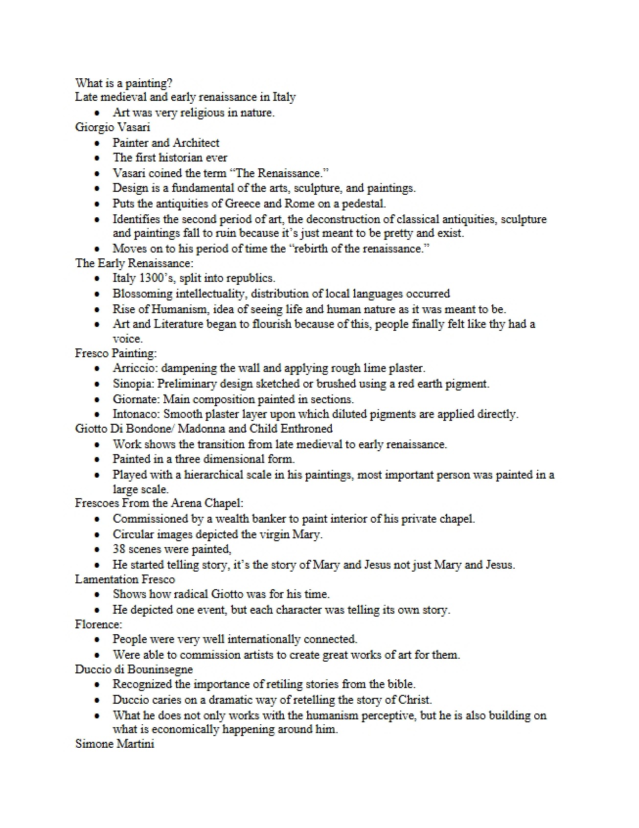 Collection of Notes for Art History II