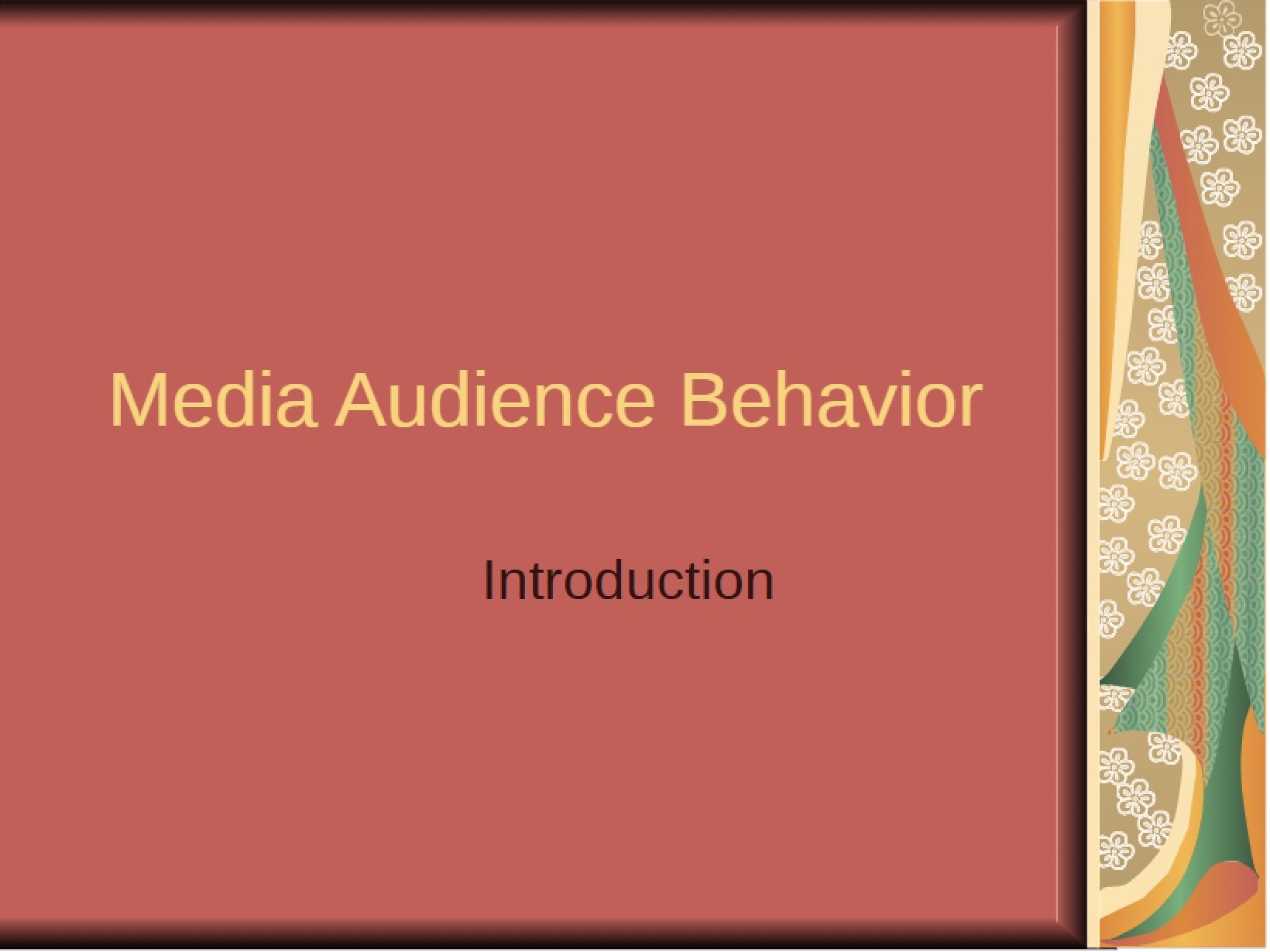 Intro to Audience Behavior in Media