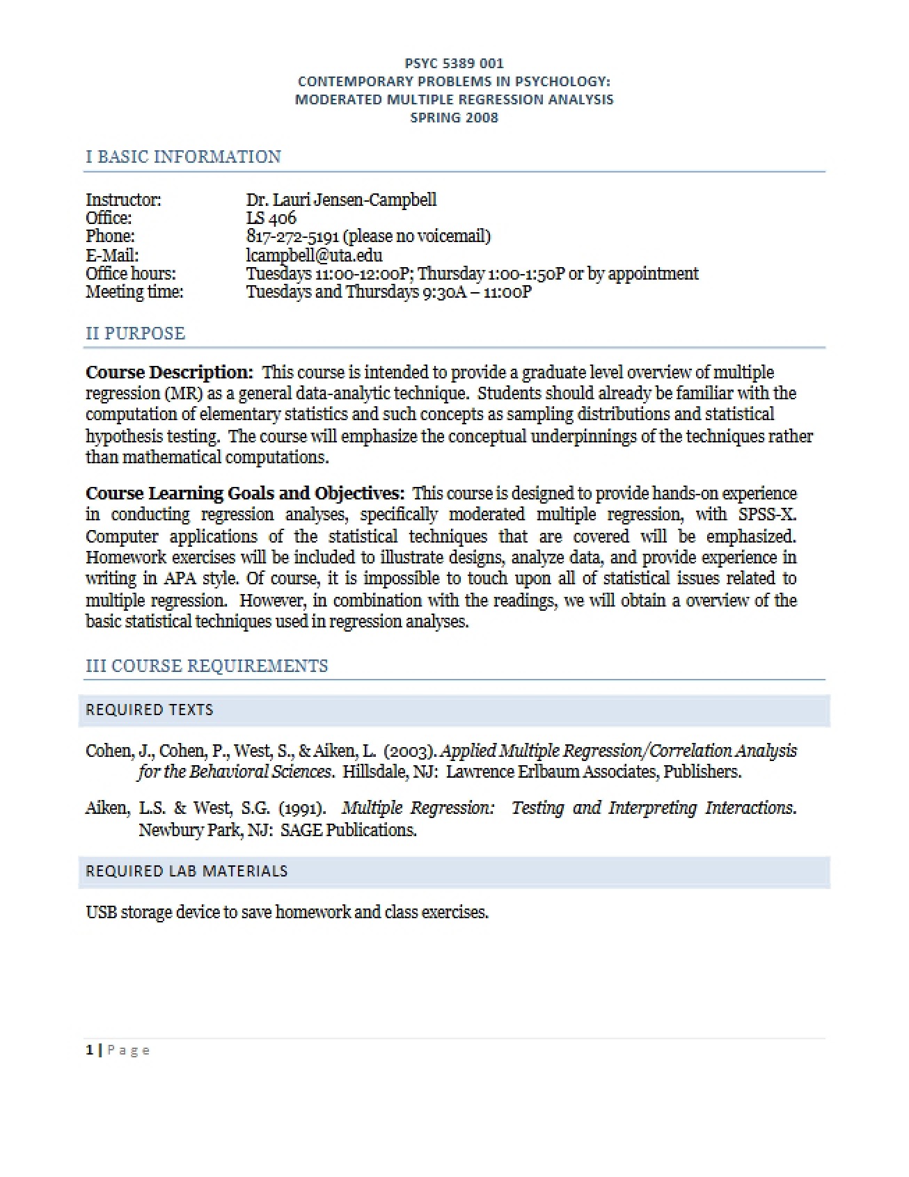 Master Syllabus