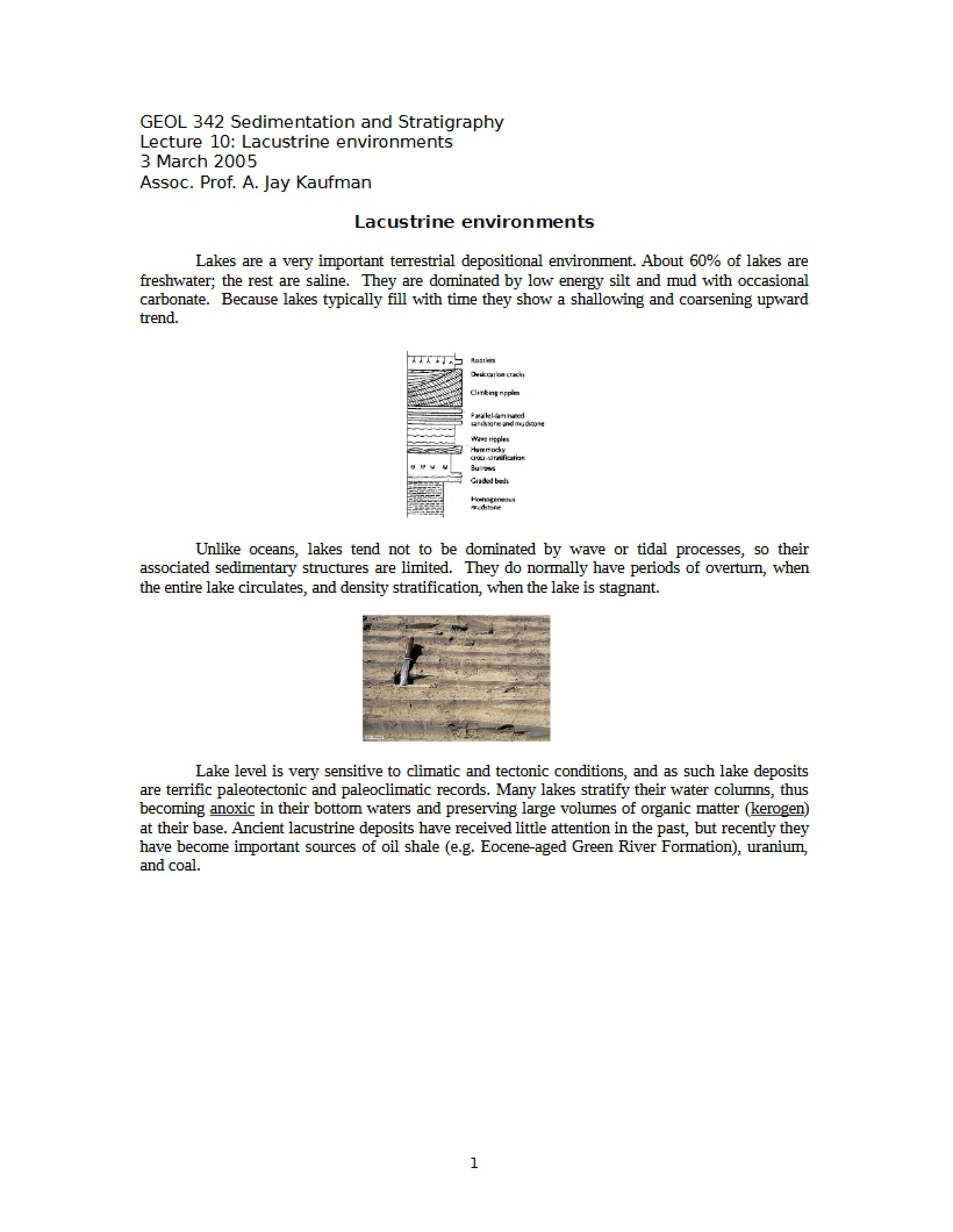 Environments (Lacustrine)