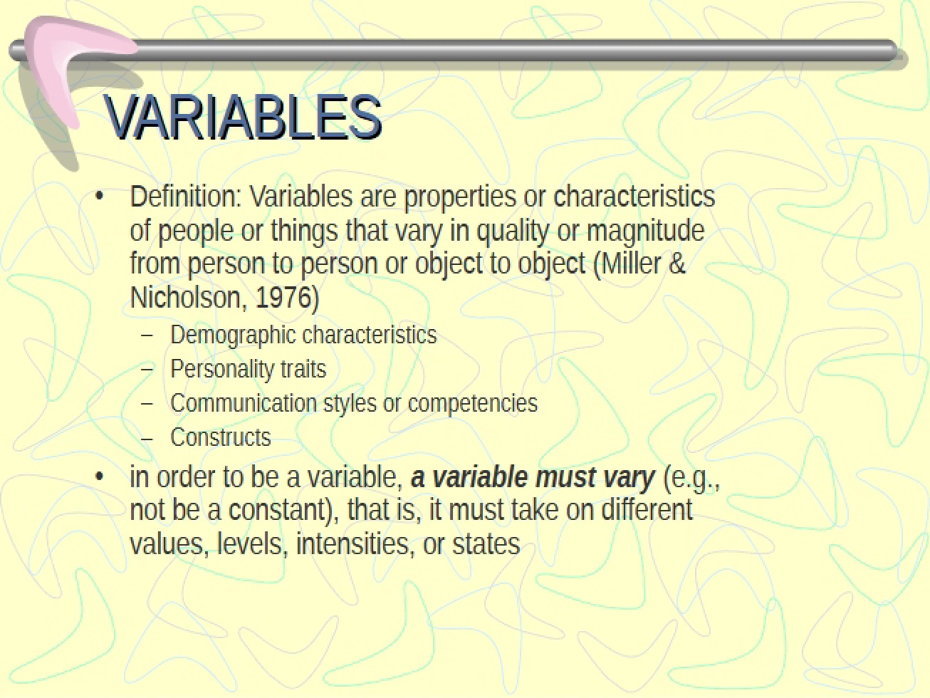 Research Variables