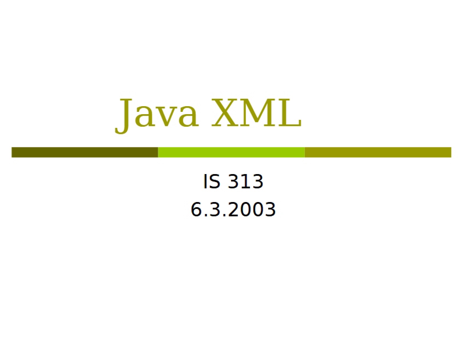 XML in Java
