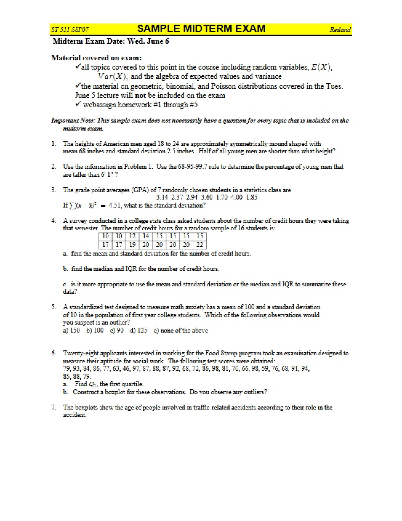 Midterm Exam Sample