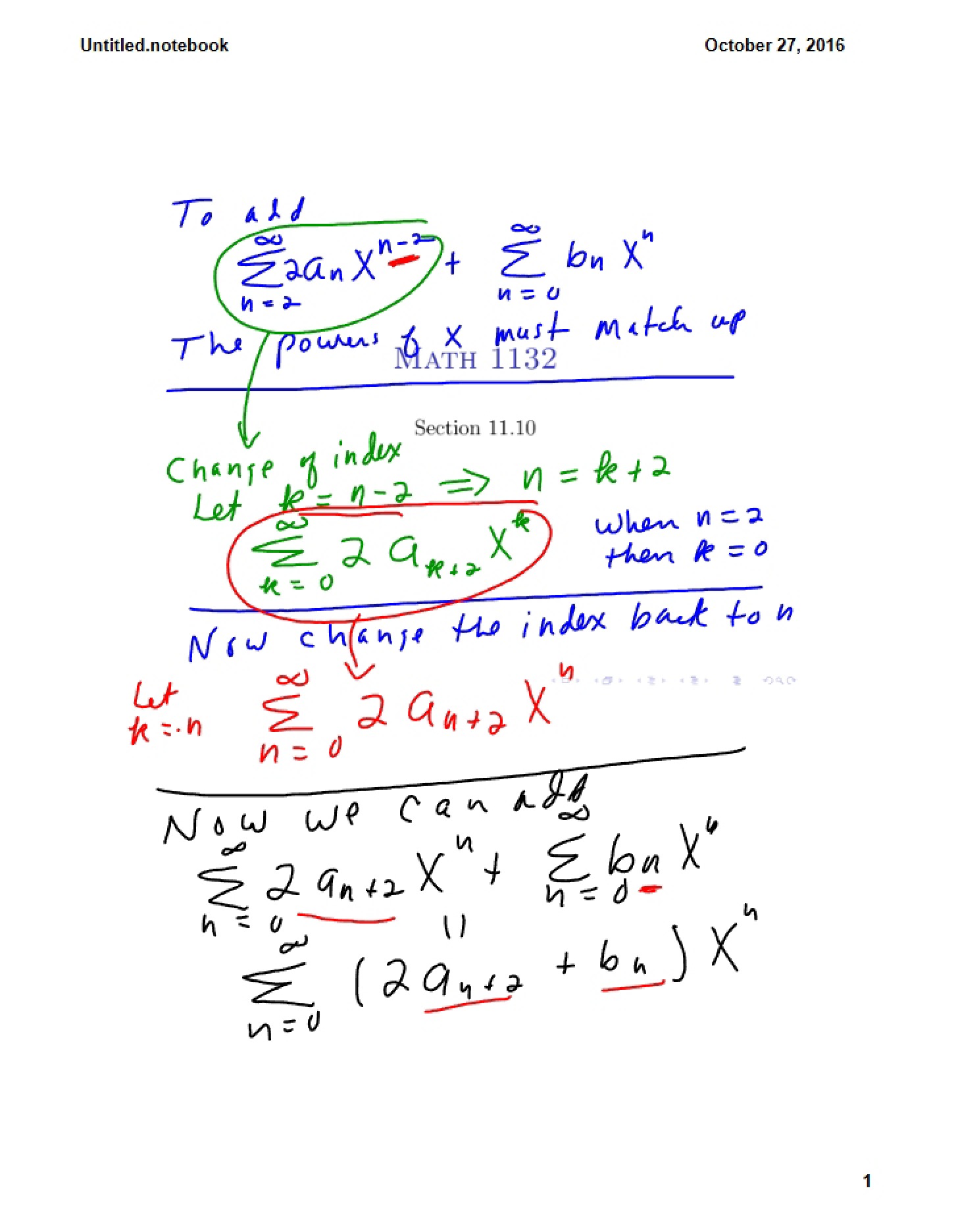 Notes Oct 27
