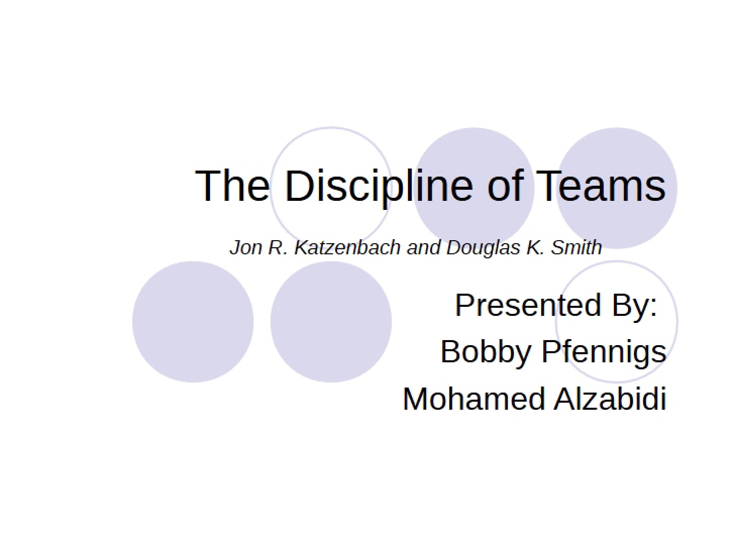 Teams and Discipline