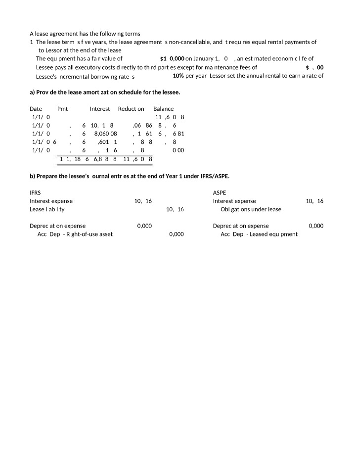 Non-cancellable Lease Agreement Terms and Equal Rental Payments