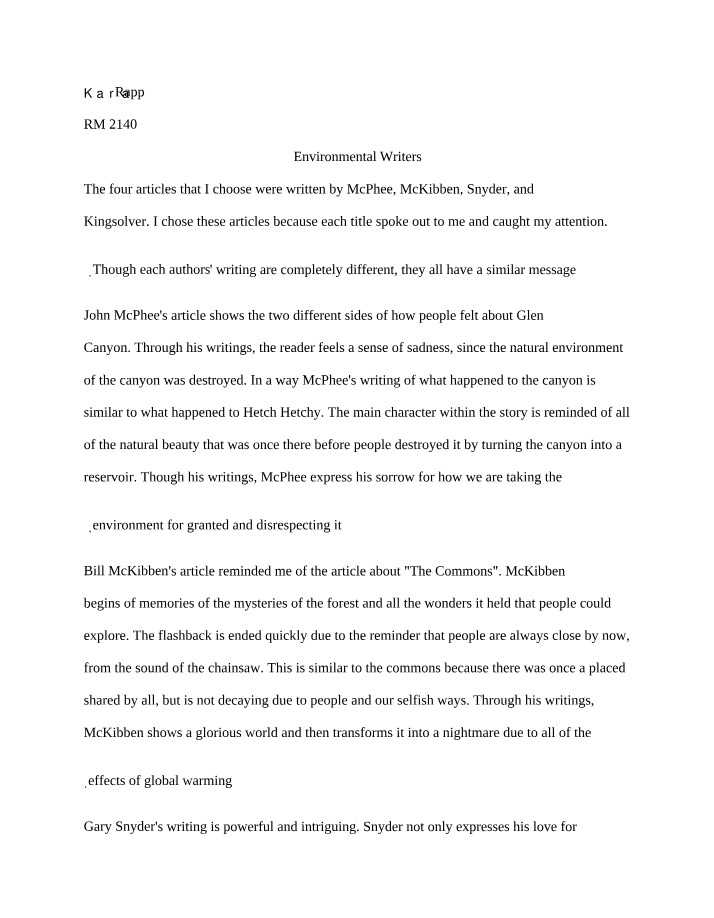 Writers on the Environment
