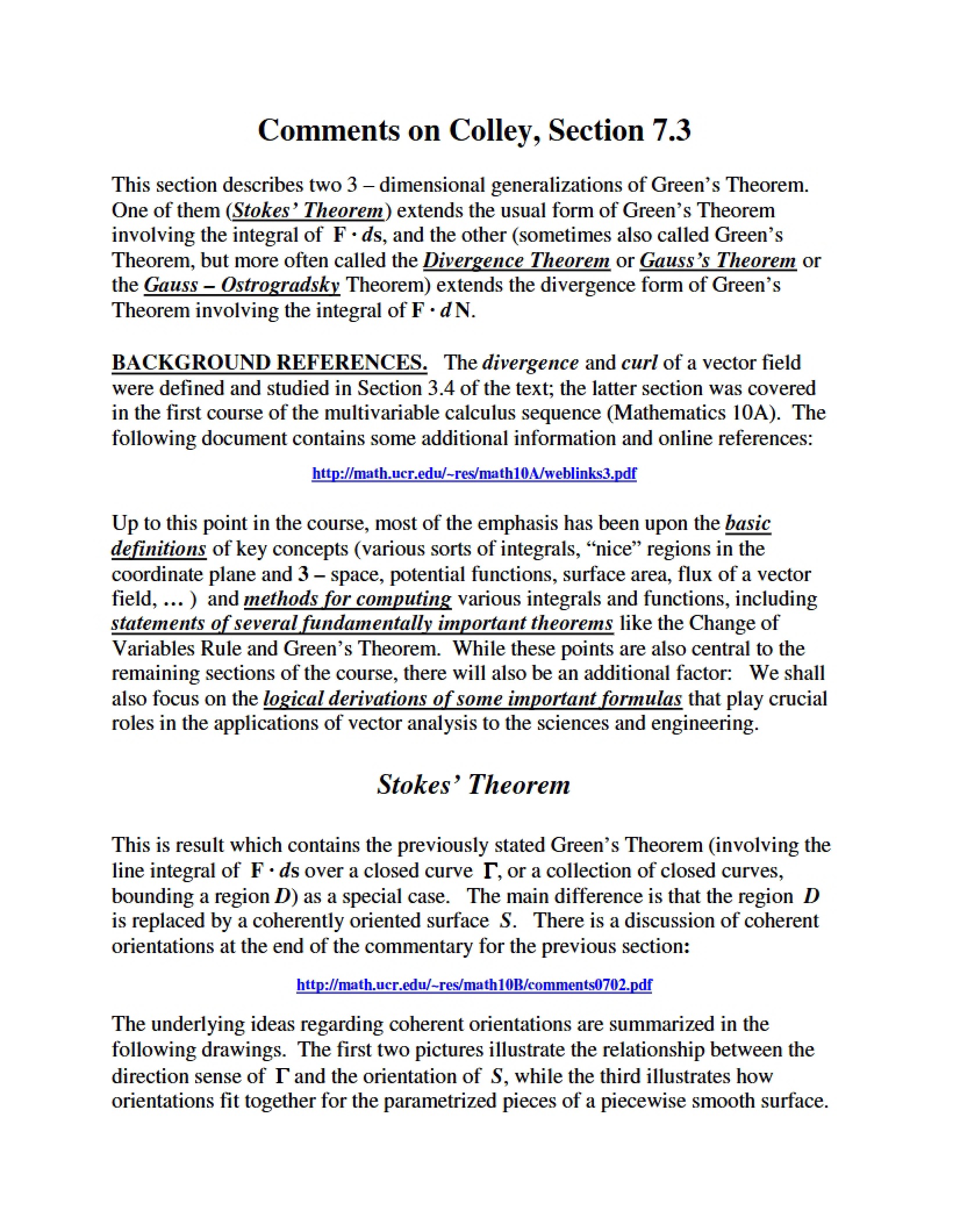 Colley Section 7.3 Overview